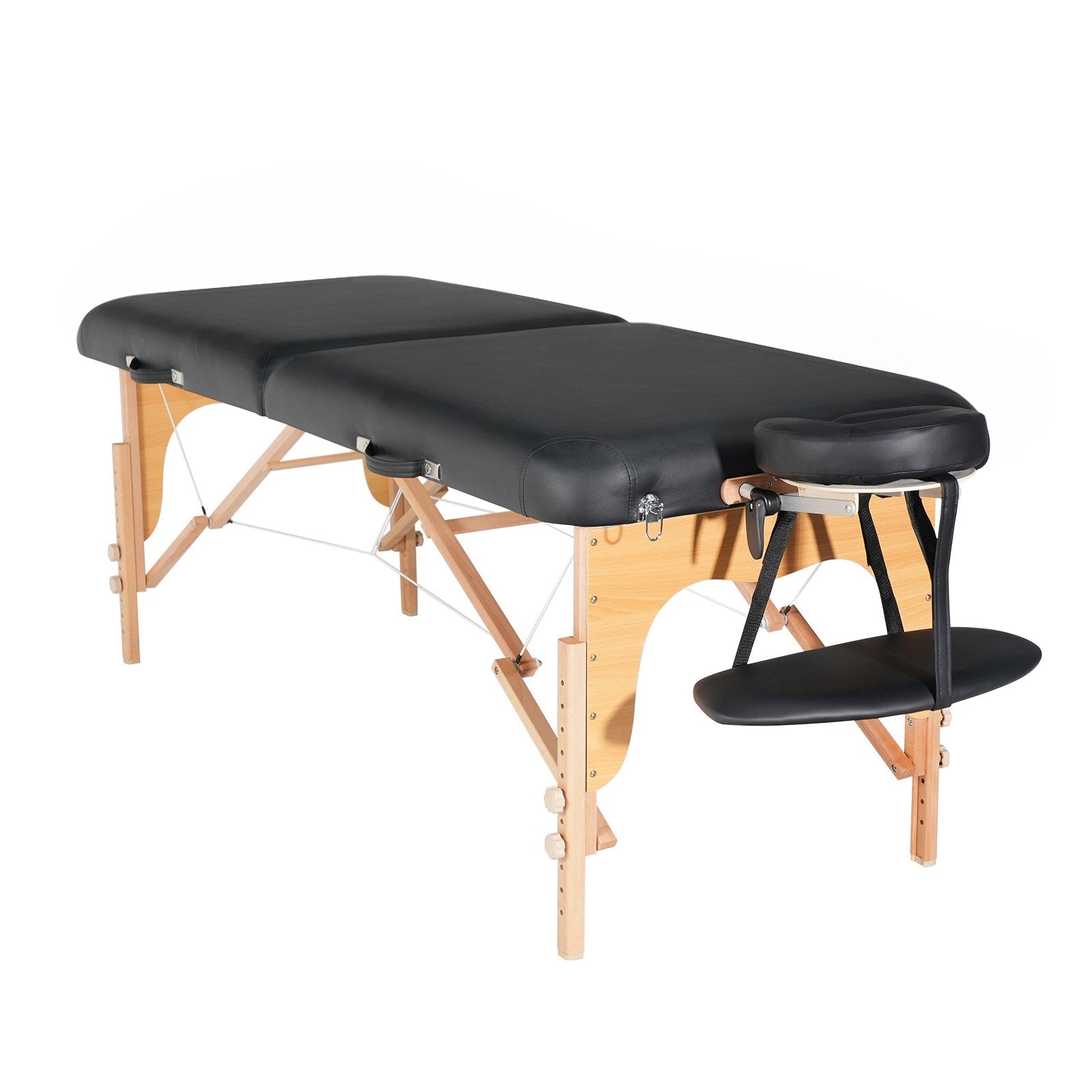 Heavy Duty 30" Wide Portable Massage Table with Adjustable Height, Facial Salon Tattoo Bed, Spa Table with Headrest & Carry Bag