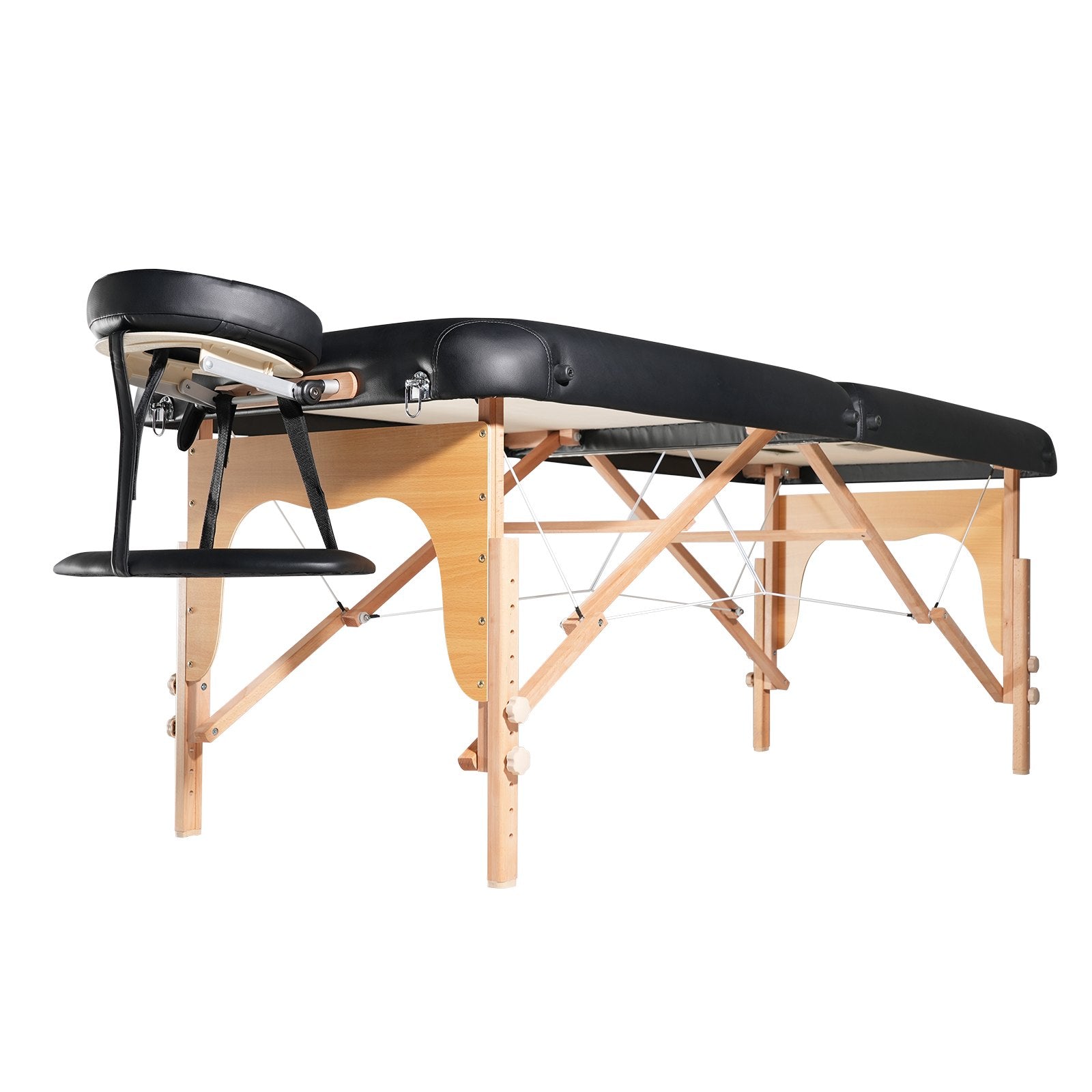 Heavy Duty 30" Wide Portable Massage Table with Adjustable Height, Facial Salon Tattoo Bed, Spa Table with Headrest & Carry Bag