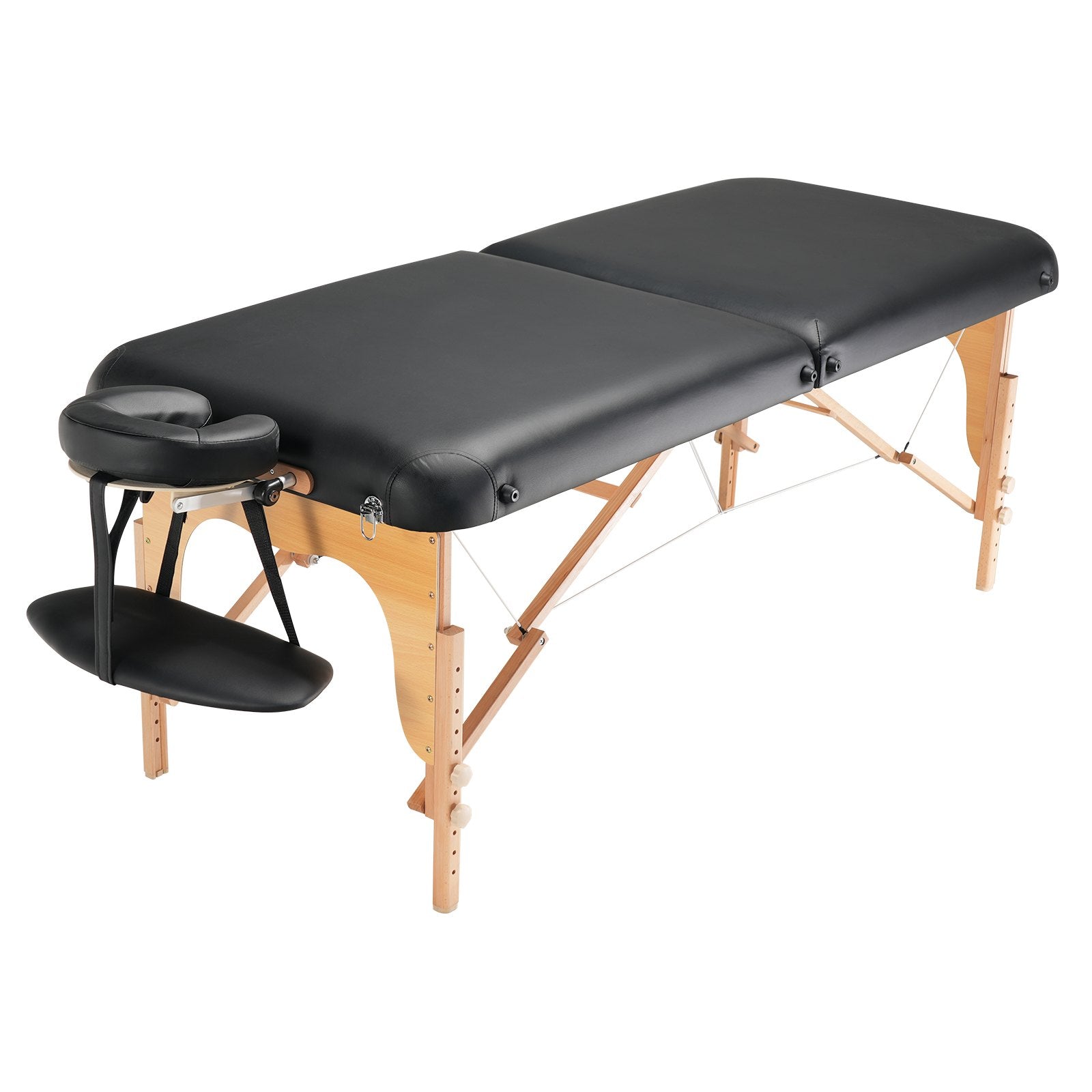 Heavy Duty 30" Wide Portable Massage Table with Adjustable Height, Facial Salon Tattoo Bed, Spa Table with Headrest & Carry Bag