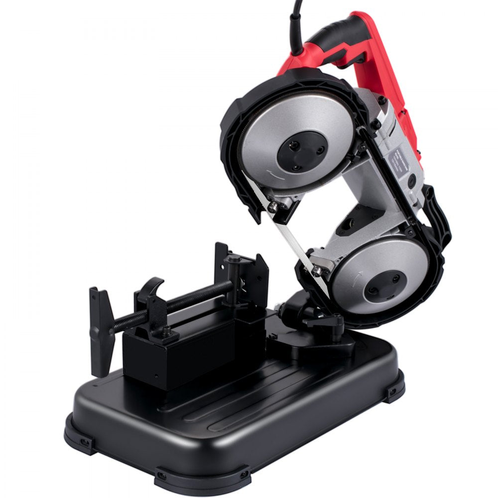 VEVOR Portable Band Saw, 110V Removable Alloy Steel Base Cordless Band Saw, 5 Inch Cutting Capacity Hand held Band Saw,Variable Speed Portable Bandsaw, 10Amp Motor Deep Cut Band saw for Metal Wood