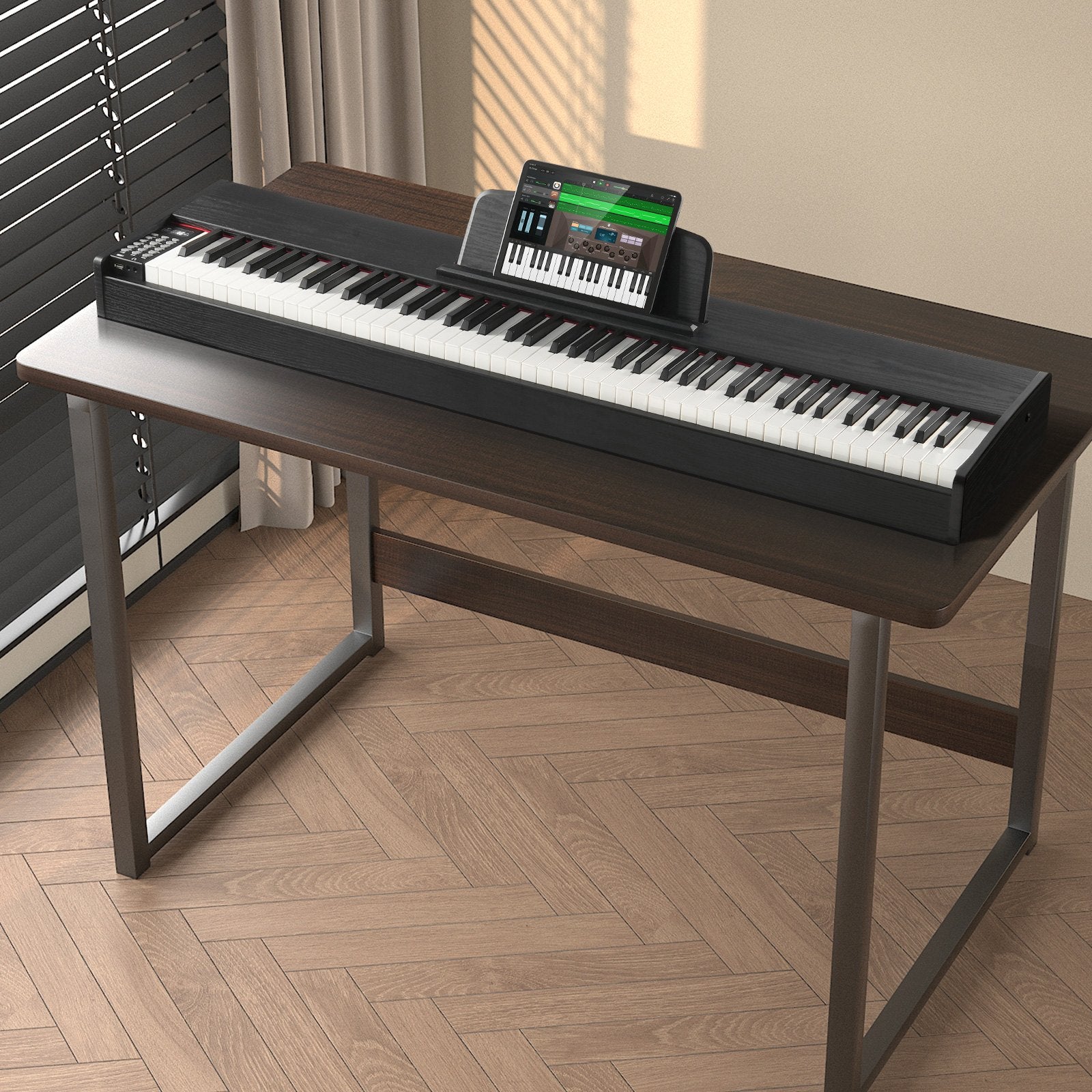 88-Key Fully Weighted Digital Piano with Dual Keyboard, Built-In Speakers, Sustain Pedal, Bluetooth, USB/MIDI Support, 200 Tones & Rhythms for Beginners & Teachers