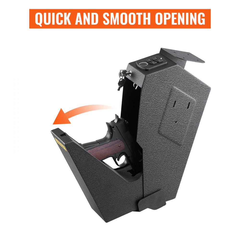 VEVOR Handgun Safe Box Fingerprint Pistol Gun Safes Gun Storage Case Handgun Holder Quick Access Security Lock Key Vault?OS580SE?