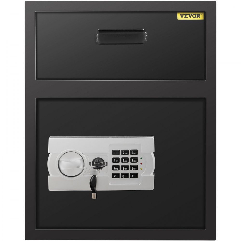Vevor Digital Depository Safe Drop Safe Carbon Steel 2 Keys Safe With Drop Slot
