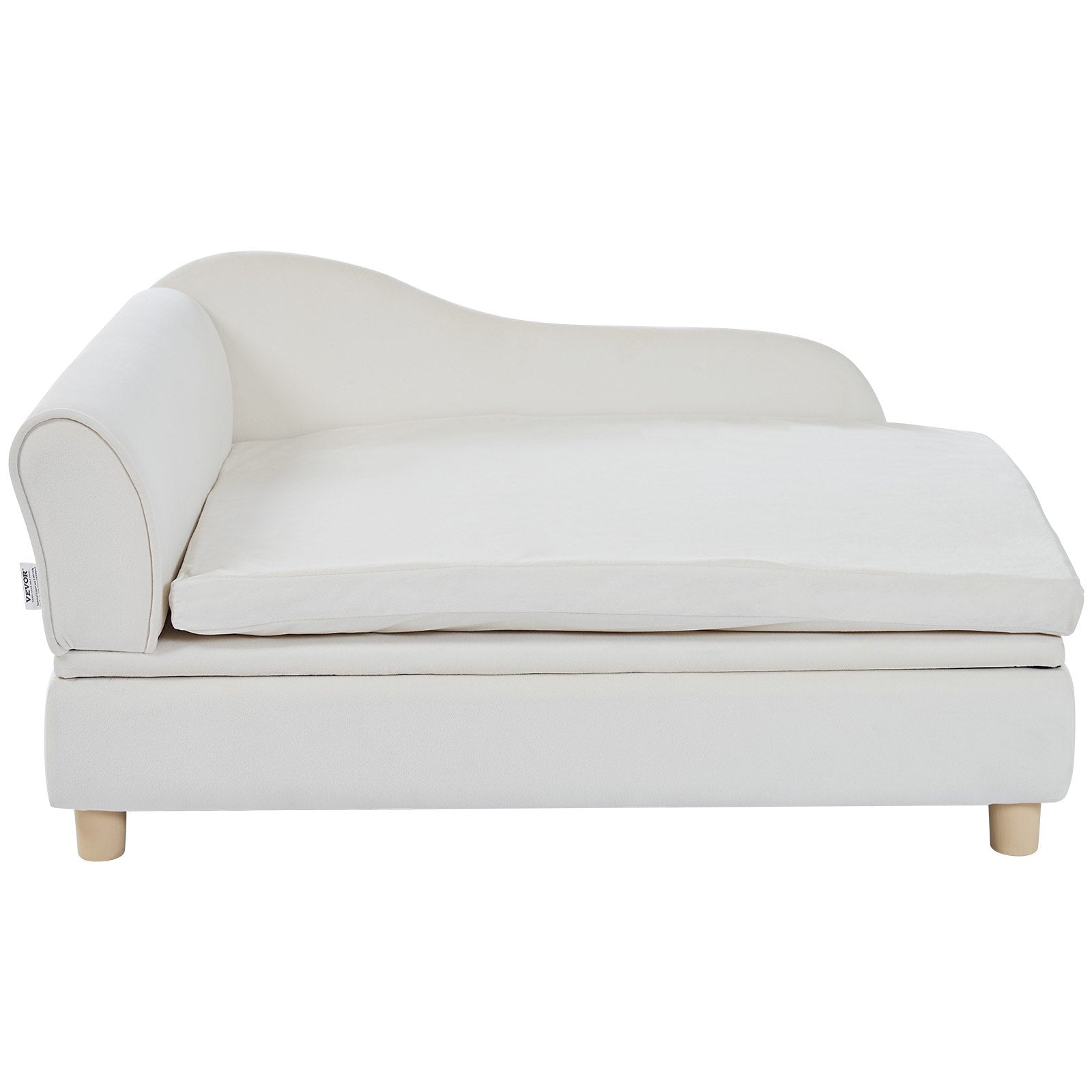 Luxurious Pet Sofa for Large Dogs & Cats - Soft Velvet Couch, 110 lbs Capacity, Quick Assembly, Stylish White Design