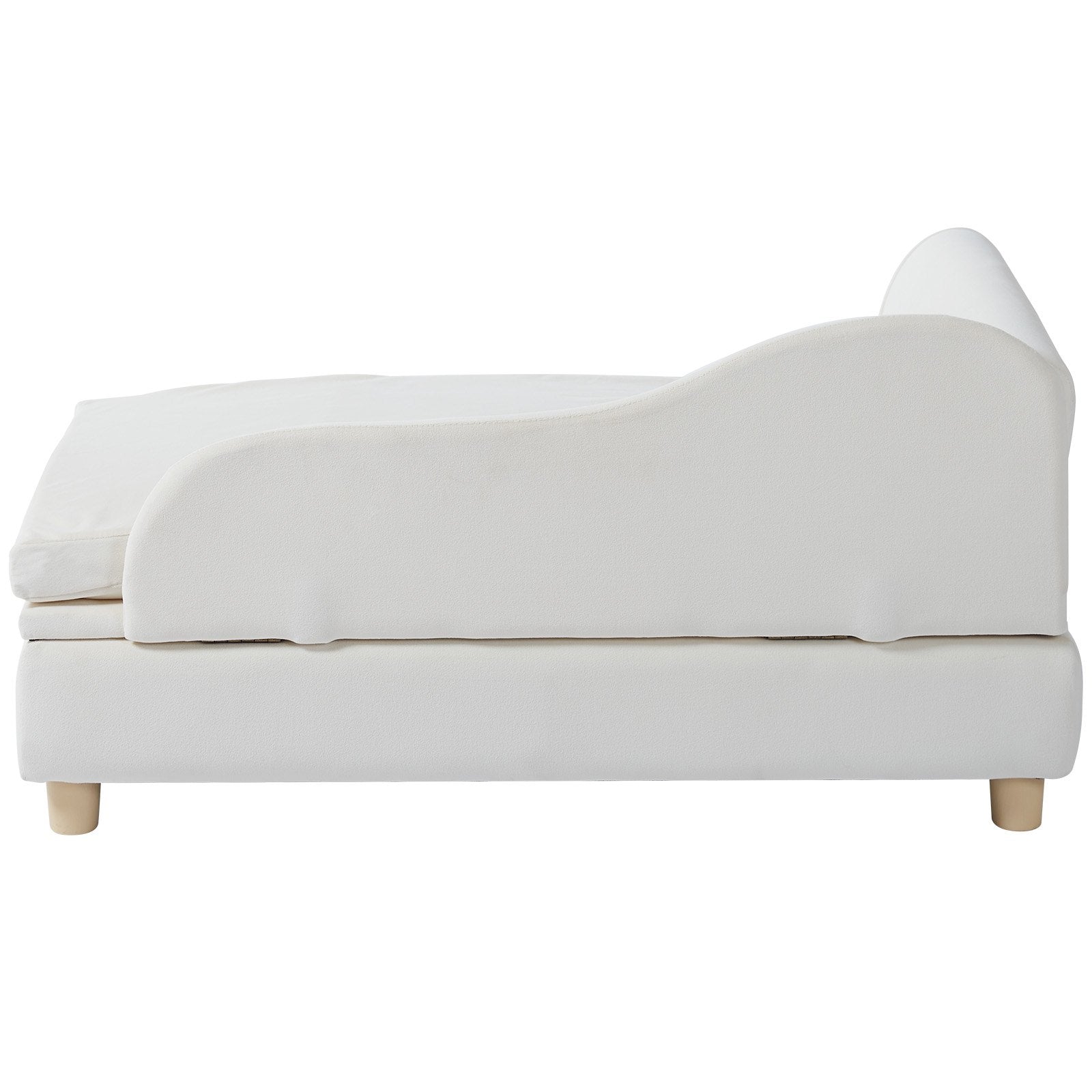 Luxurious Pet Sofa for Large Dogs & Cats - Soft Velvet Couch, 110 lbs Capacity, Quick Assembly, Stylish White Design