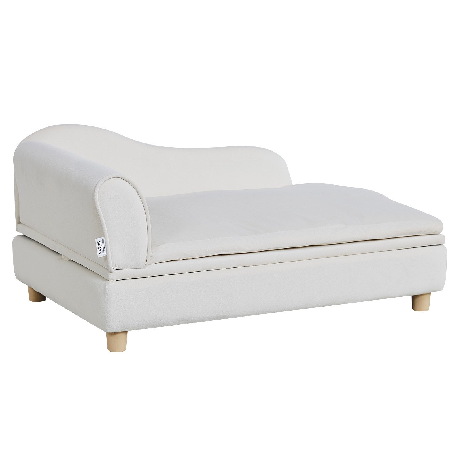Luxurious Pet Sofa for Large Dogs & Cats - Soft Velvet Couch, 110 lbs Capacity, Quick Assembly, Stylish White Design