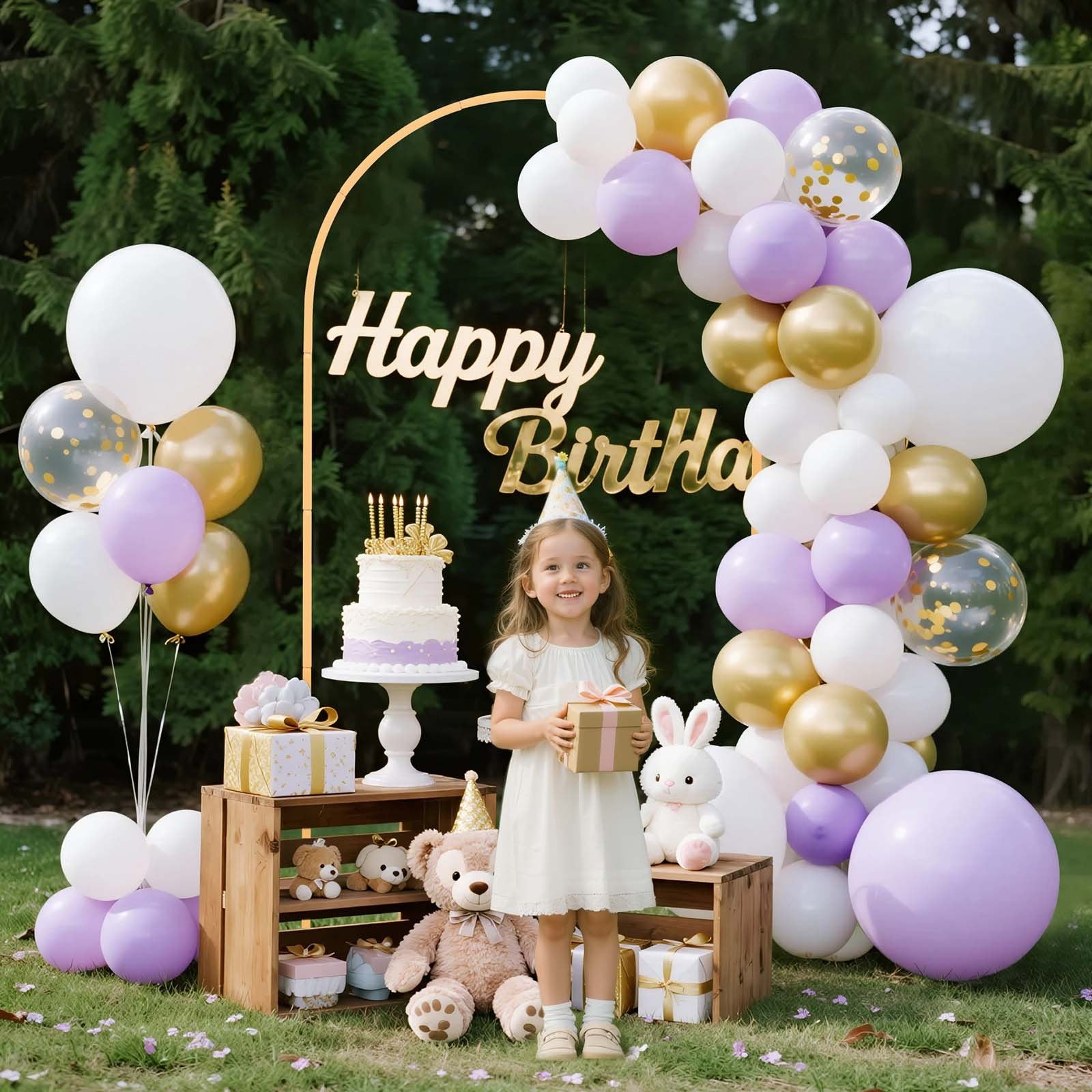 Elegant Gold Metal Arch Backdrop Stand for Weddings, Parties, and Events - 6.6x3.3 ft, Easy Assembly, Stable, Versatile Decoration Frame