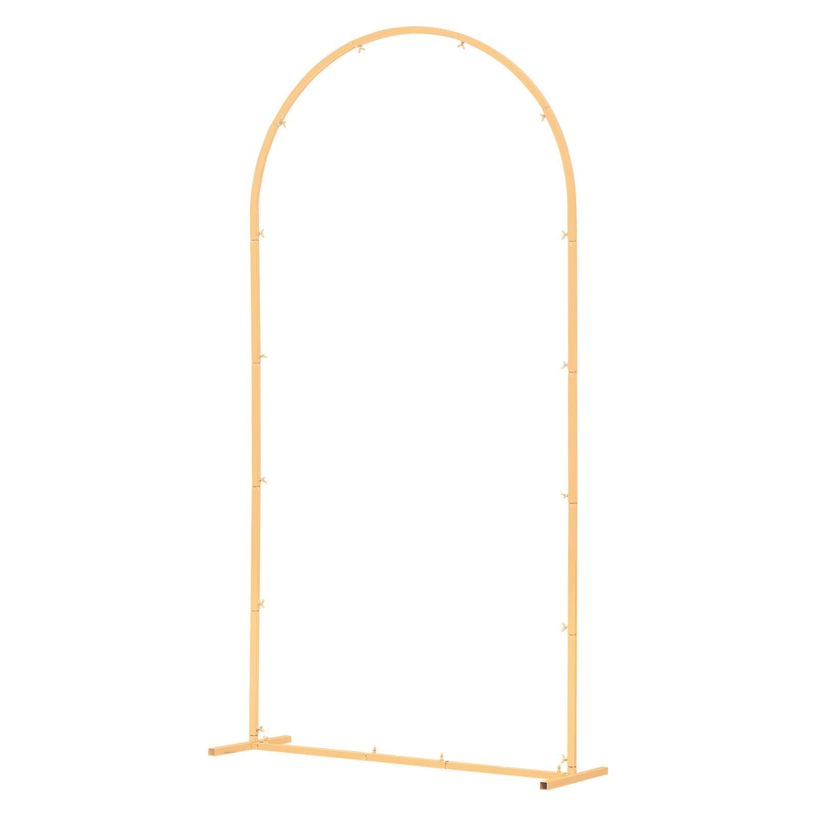 Elegant Gold Metal Arch Backdrop Stand for Weddings, Parties, and Events - 6.6x3.3 ft, Easy Assembly, Stable, Versatile Decoration Frame