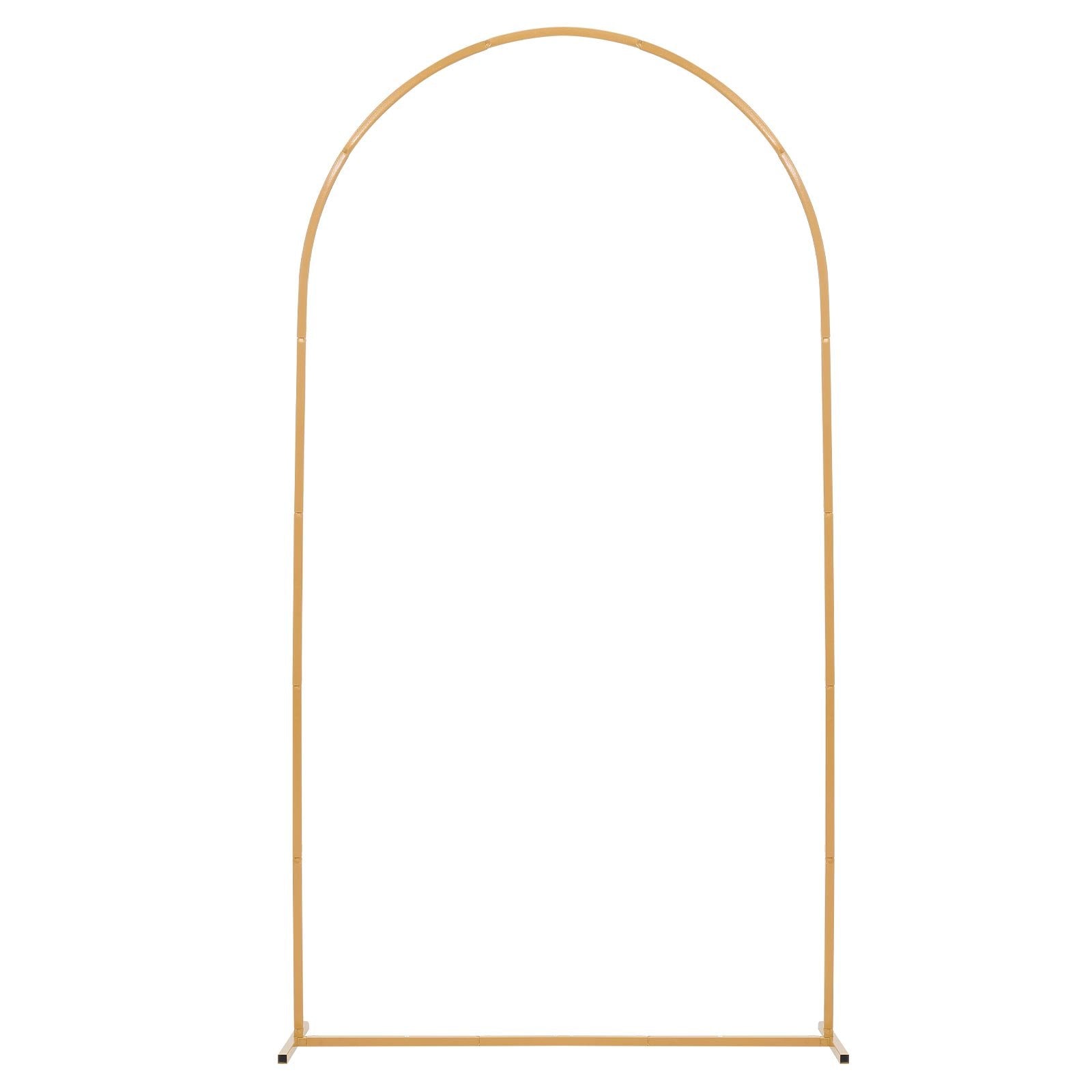 Gold Metal Arch Backdrop Stand, 7.2 x 4 ft, Semi-Circular Frame for Wedding, Birthday, Graduation, and Ceremony Decor, Easy Assembly, Stable Structure