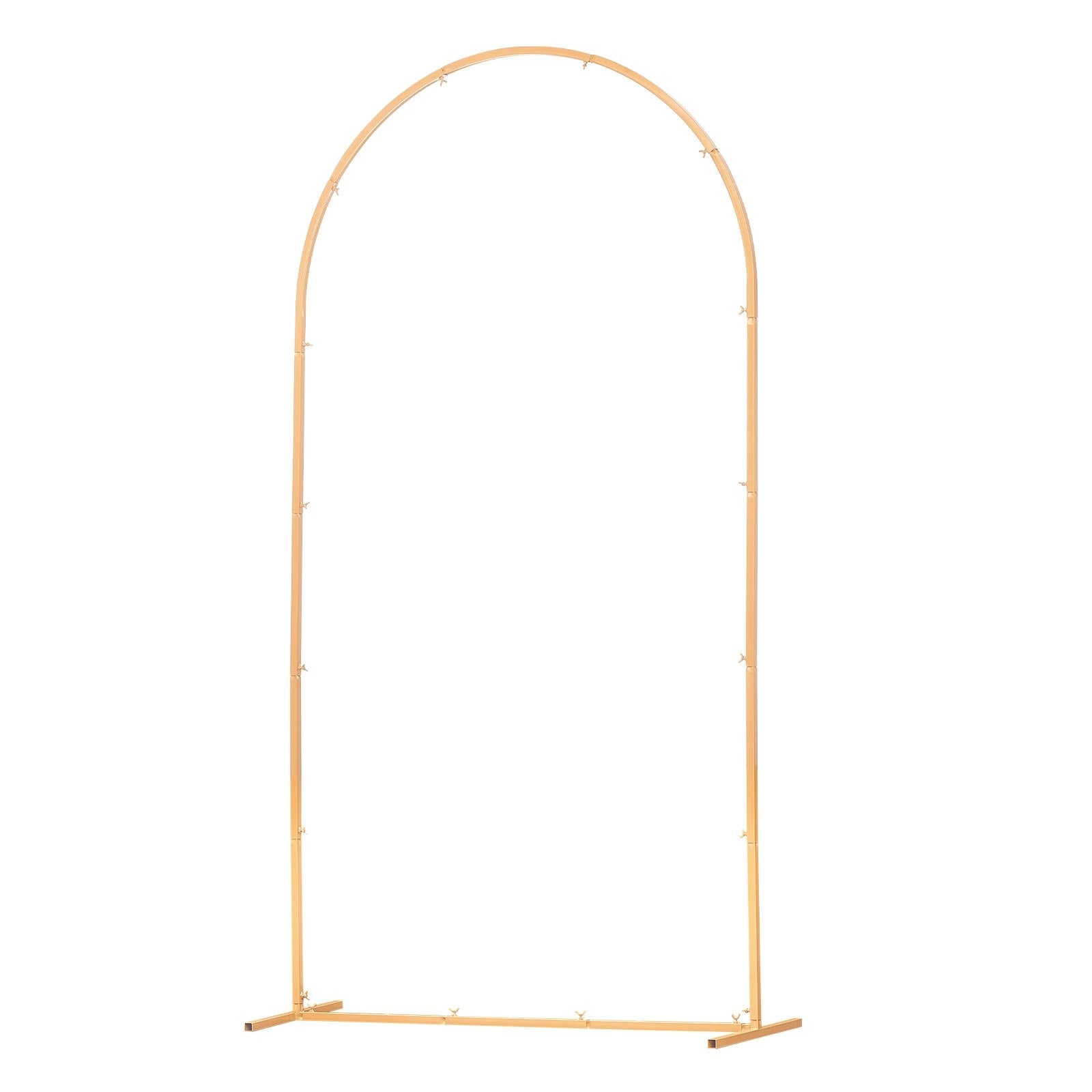 Gold Metal Arch Backdrop Stand, 7.2 x 4 ft, Semi-Circular Frame for Wedding, Birthday, Graduation, and Ceremony Decor, Easy Assembly, Stable Structure