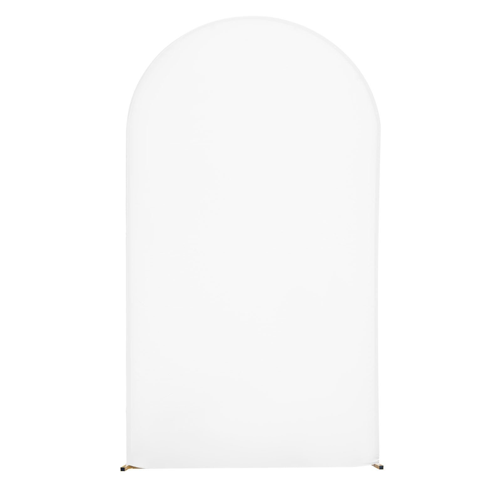 Elegant Gold Metal Arch Backdrop Stand with Fabric Cover for Weddings, Parties, Events - Easy Assembly & Stable, 7.2 x 4 ft Semi-Circular Frame