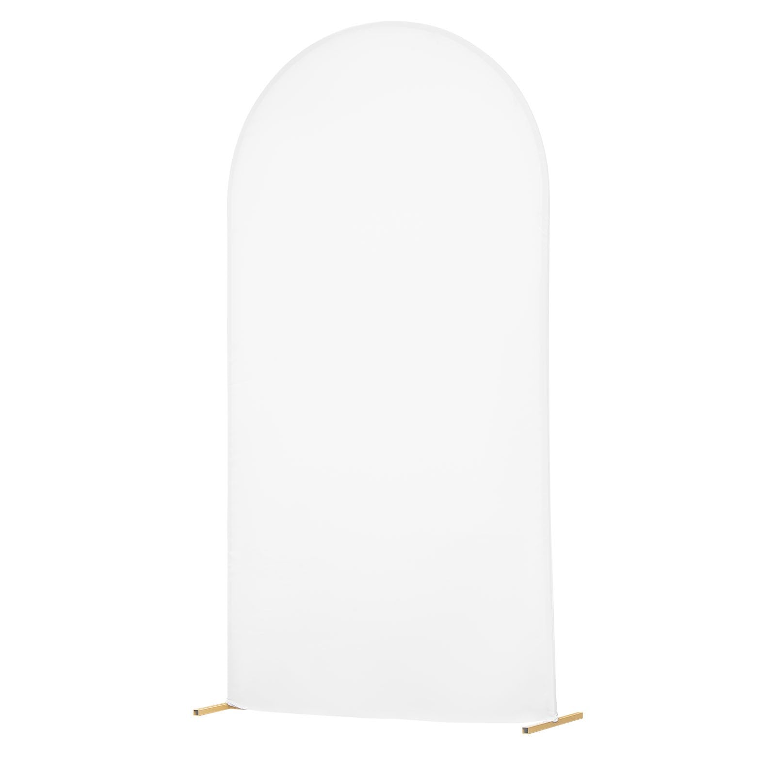 Elegant Gold Metal Arch Backdrop Stand with Fabric Cover for Weddings, Parties, Events - Easy Assembly & Stable, 7.2 x 4 ft Semi-Circular Frame