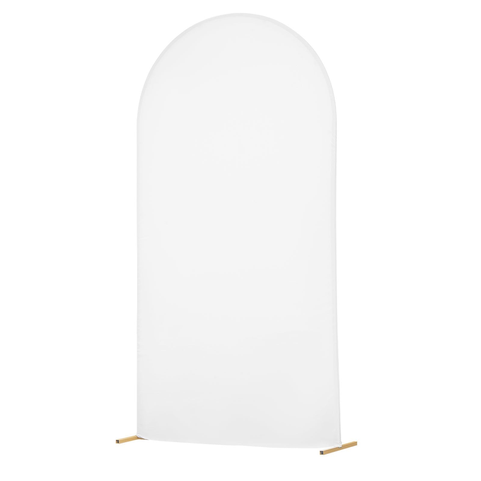 Elegant Gold Metal Arch Backdrop Stand with Fabric Cover for Weddings, Parties, Events - Easy Assembly & Stable, 7.2 x 4 ft Semi-Circular Frame