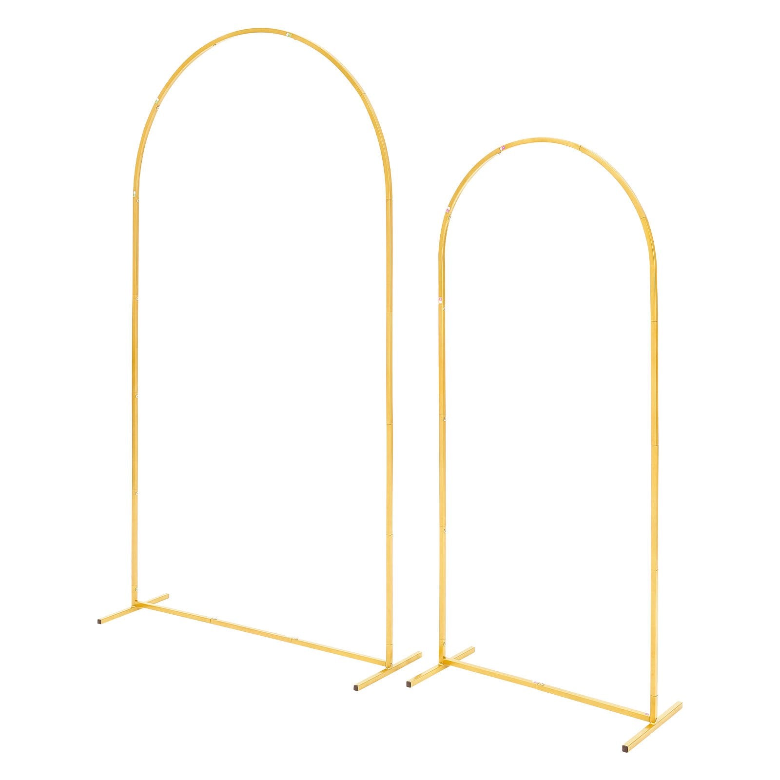 Elegant Gold Metal Arch Backdrop Stand Set - 7.2 ft & 6 ft, Easy Assembly for Weddings, Parties, Ceremonies, Graduations, and Events Decor