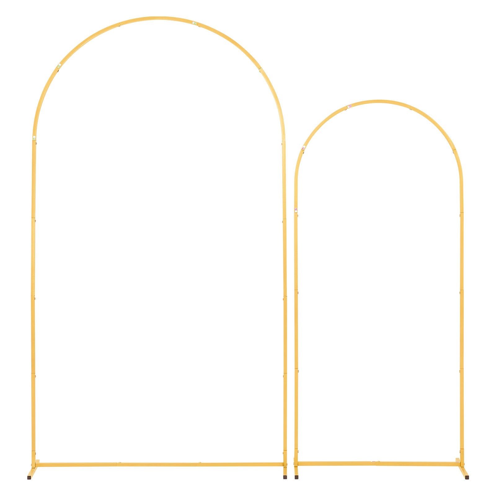 Elegant Gold Metal Arch Backdrop Stand Set - 7.2 ft & 6 ft, Easy Assembly for Weddings, Parties, Ceremonies, Graduations, and Events Decor