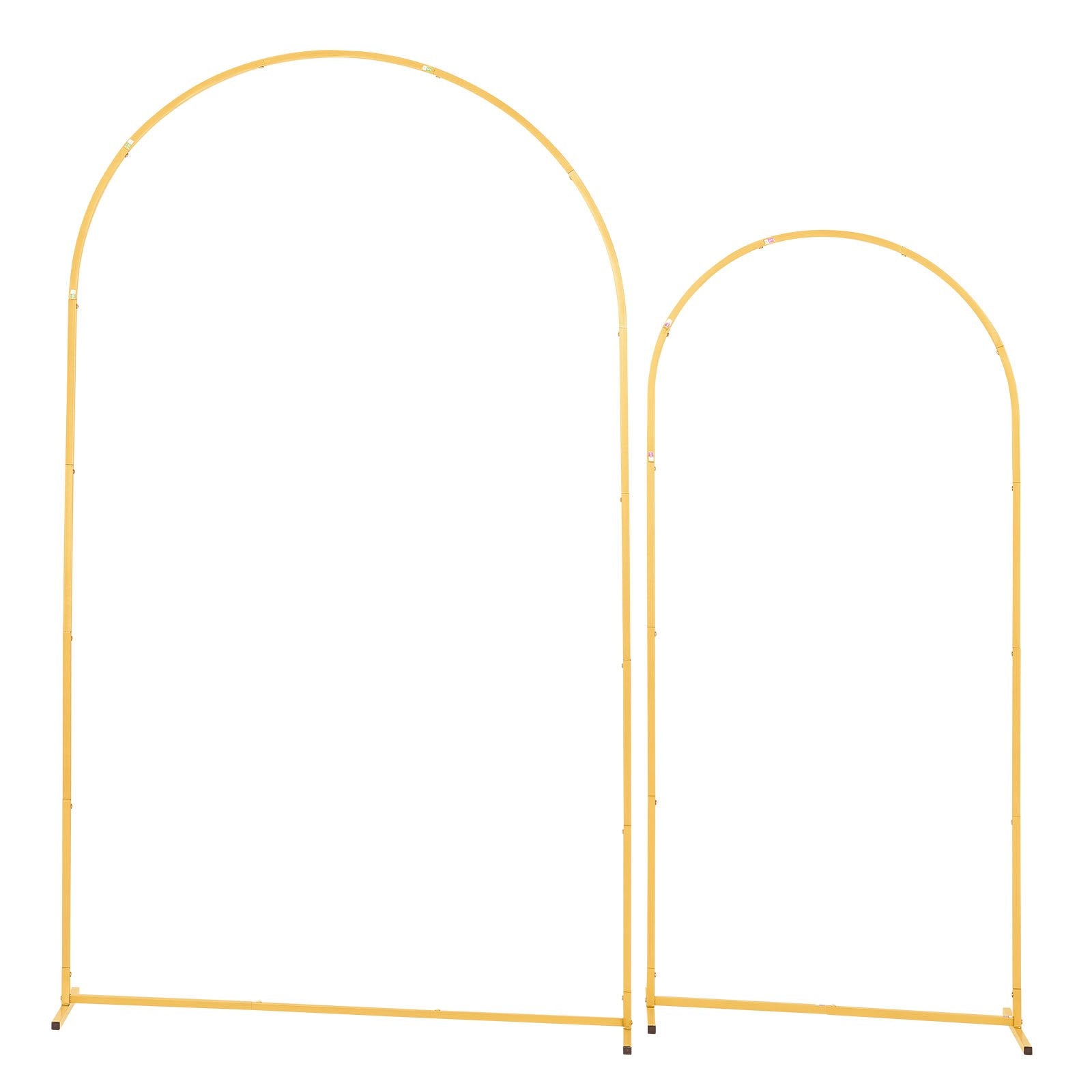 Elegant Gold Metal Arch Backdrop Stand Set - 7.2 ft & 6 ft, Easy Assembly for Weddings, Parties, Ceremonies, Graduations, and Events Decor