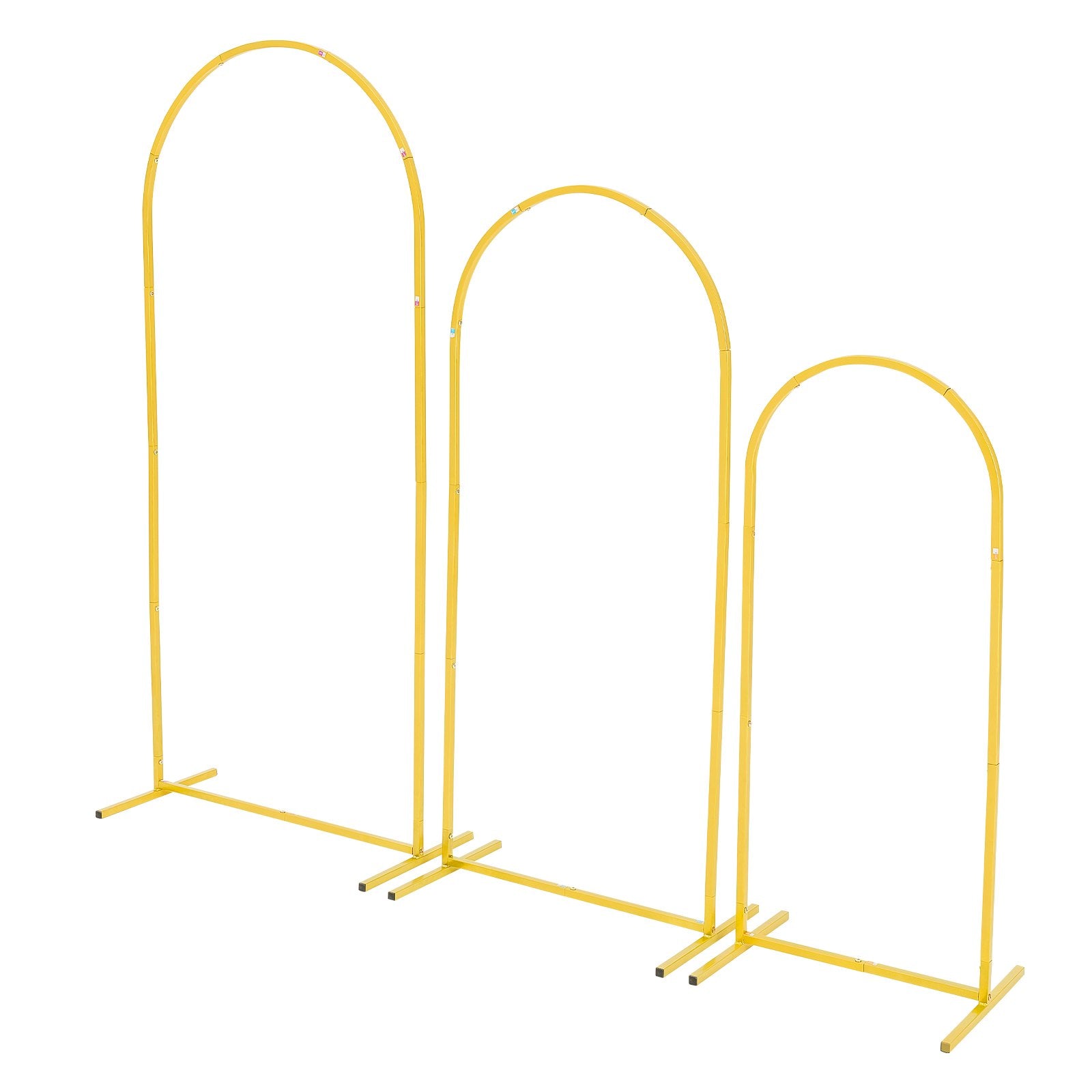 Set of 3 Gold Metal Arch Backdrop Stands, 6/5/4 ft, Perfect for Weddings, Birthdays, Graduations, Holiday Celebrations, Ceremonies, Easy to Assemble