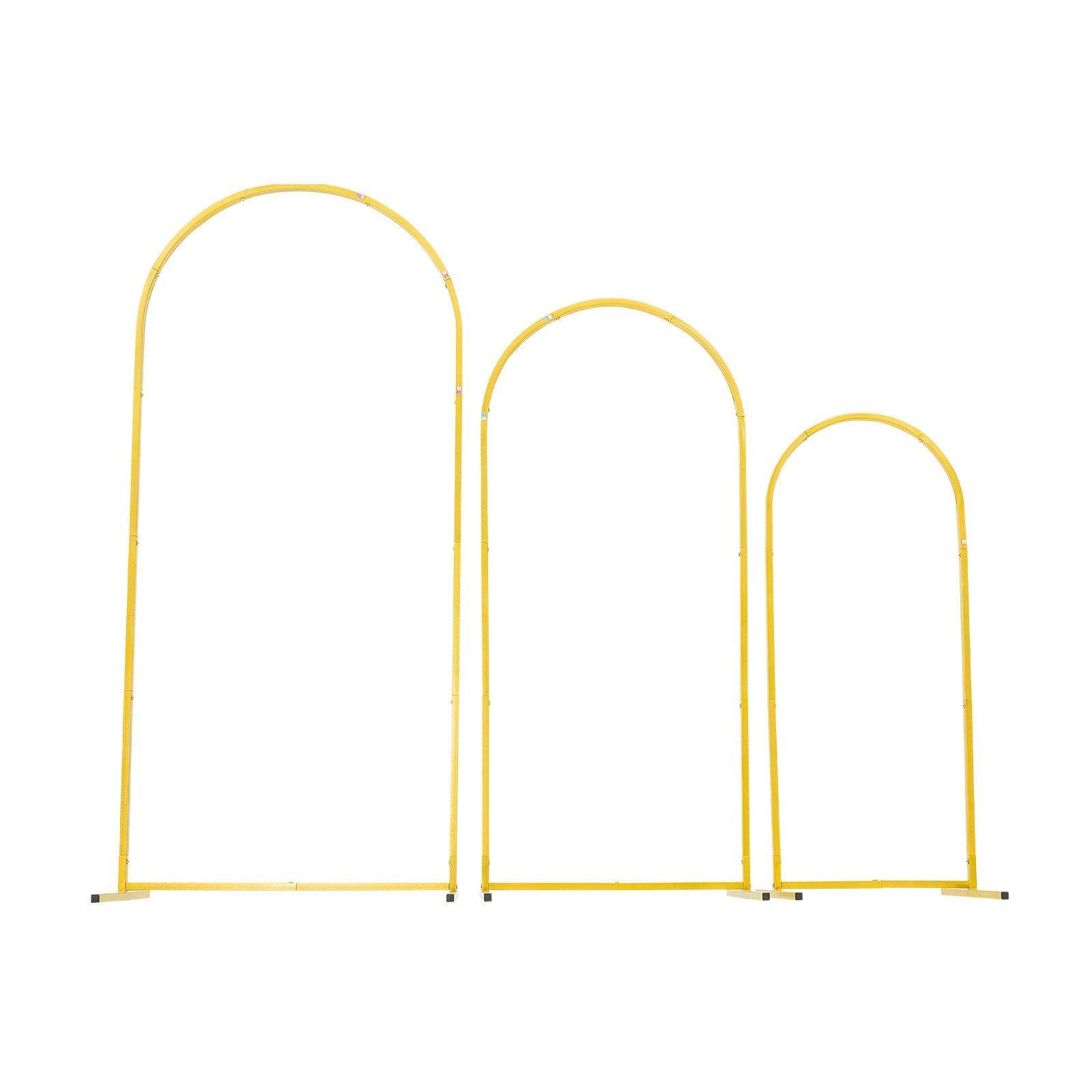 Set of 3 Gold Metal Arch Backdrop Stands, 6/5/4 ft, Perfect for Weddings, Birthdays, Graduations, Holiday Celebrations, Ceremonies, Easy to Assemble