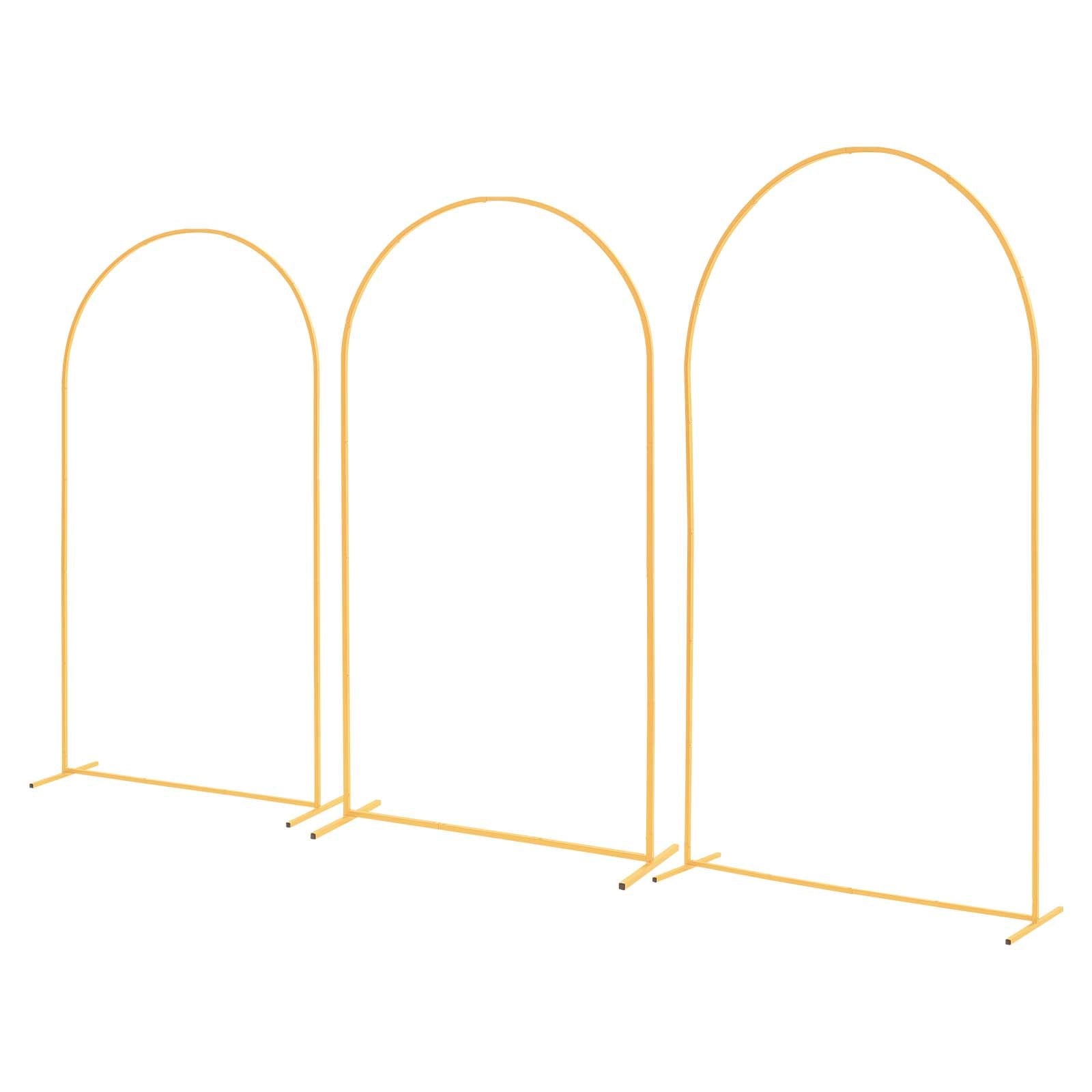 Elegant Gold Metal Arch Backdrop Stand Set for Weddings, Parties, and Events - Easy Assembly, Customizable Decor, Stable Structure, 3 Sizes