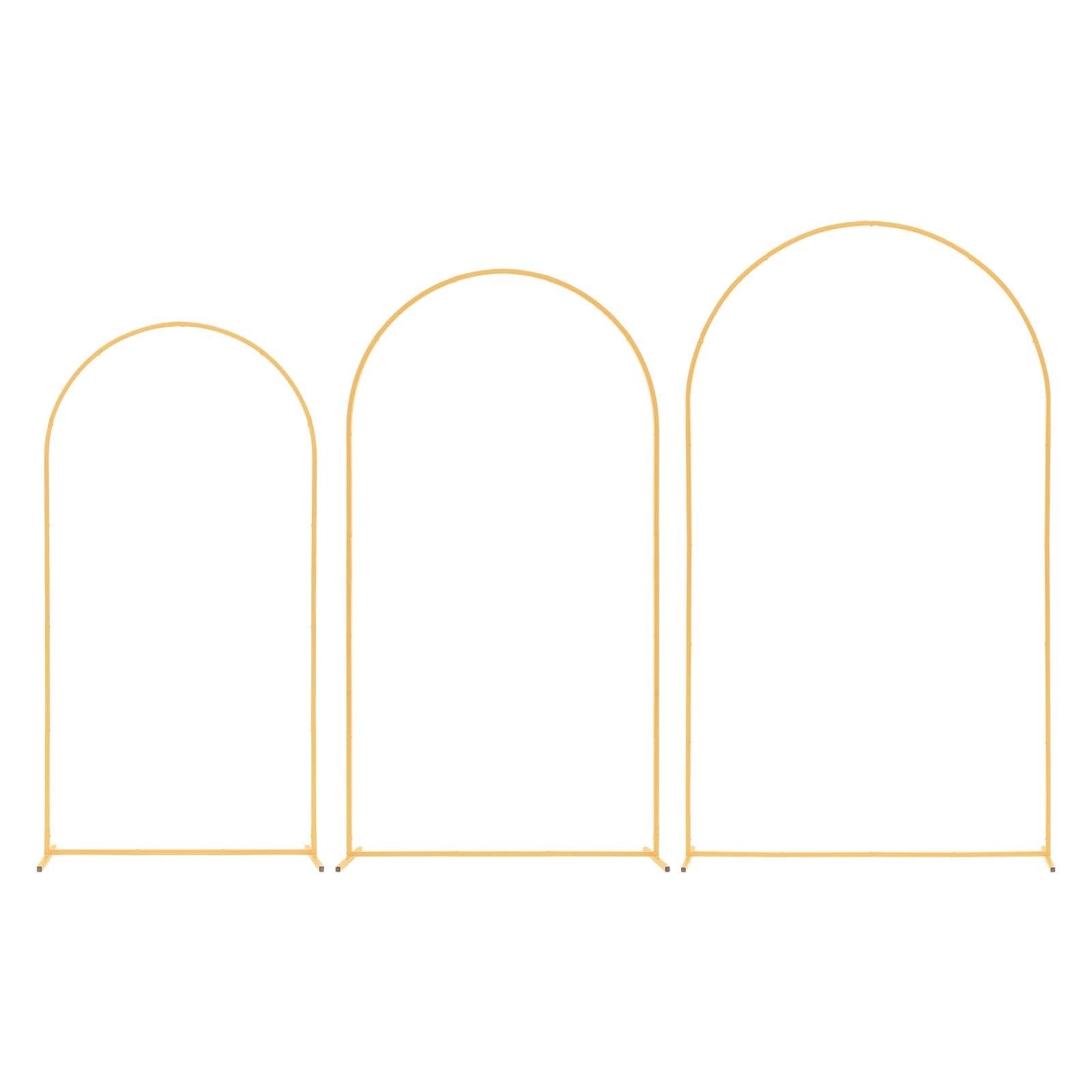 Elegant Gold Metal Arch Backdrop Stand Set for Weddings, Parties, and Events - Easy Assembly, Customizable Decor, Stable Structure, 3 Sizes