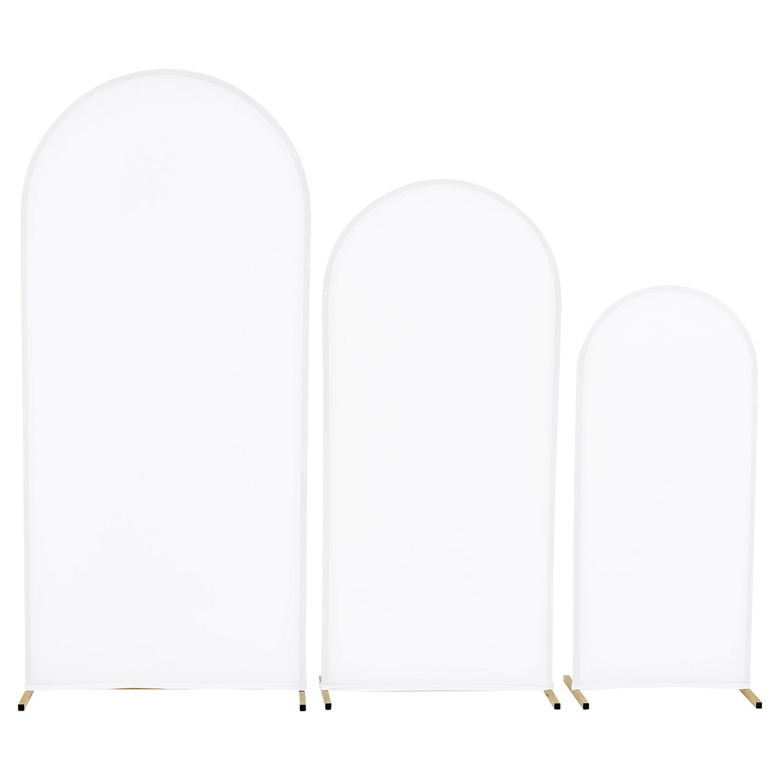 Elegant Gold Metal Arch Backdrop Stand Set of 3 for Weddings, Birthdays, Graduations - Easy Assembly, Stable, Customizable, 6/5/4 ft