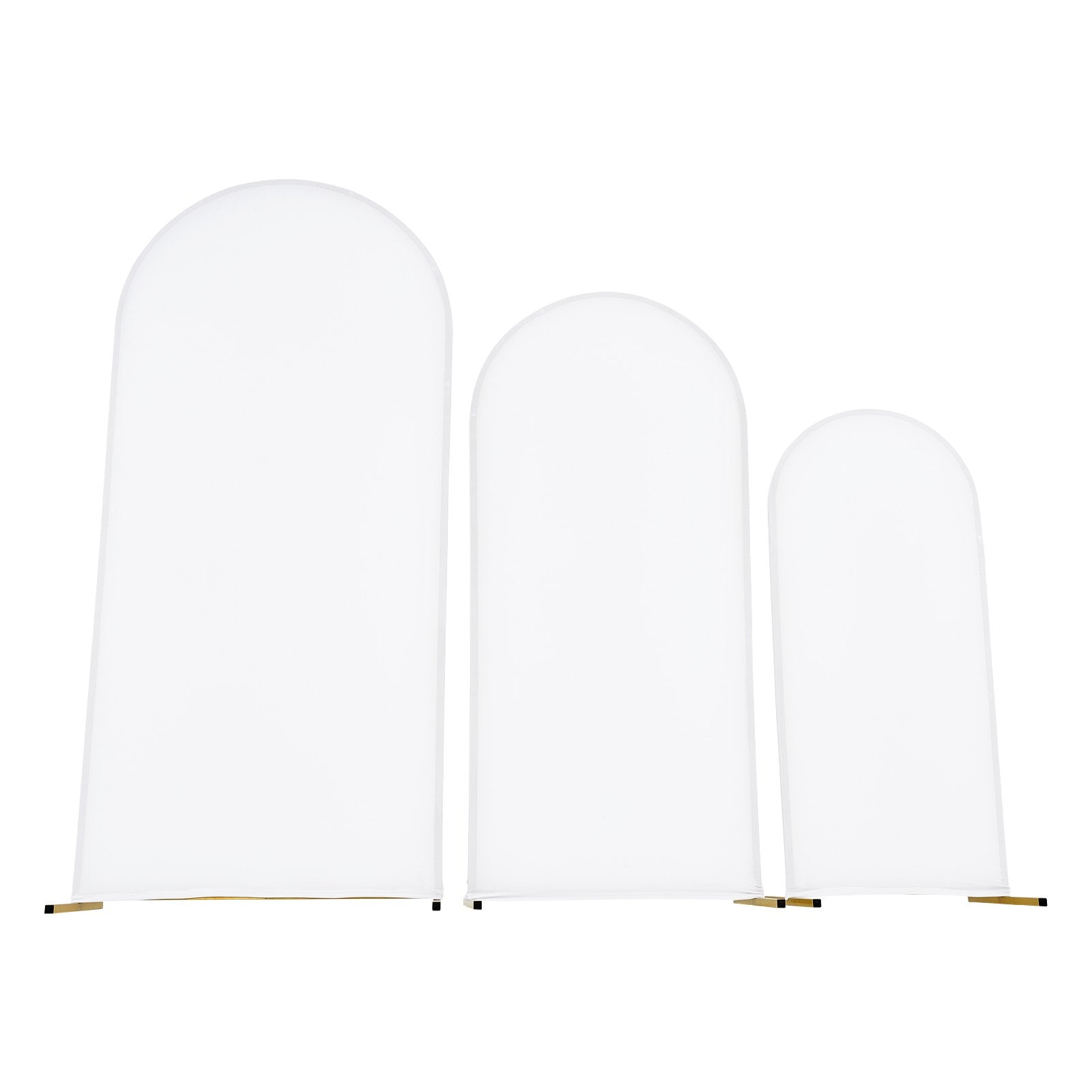 Elegant Gold Metal Arch Backdrop Stand Set of 3 for Weddings, Birthdays, Graduations - Easy Assembly, Stable, Customizable, 6/5/4 ft
