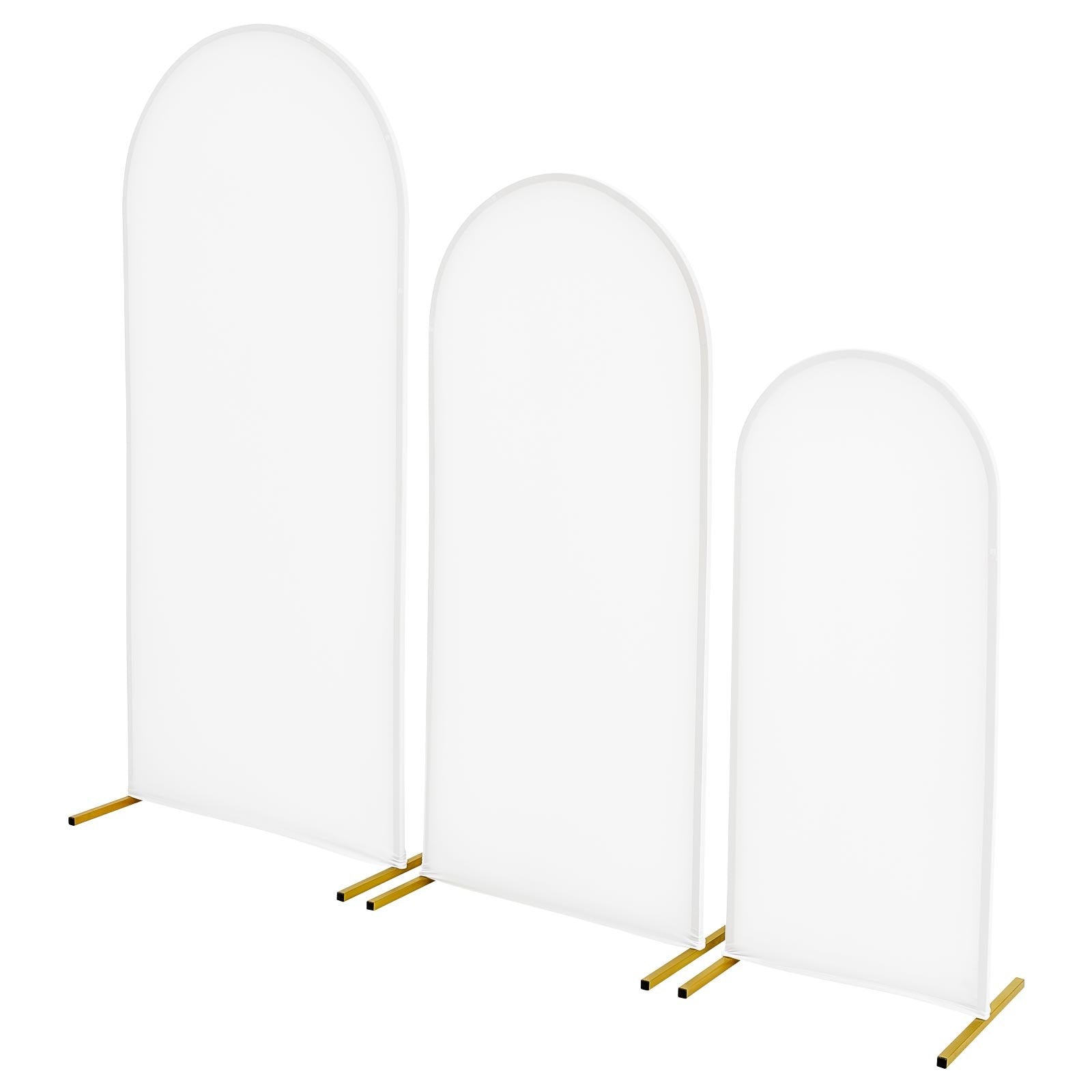 Elegant Gold Metal Arch Backdrop Stand Set of 3 for Weddings, Birthdays, Graduations - Easy Assembly, Stable, Customizable, 6/5/4 ft