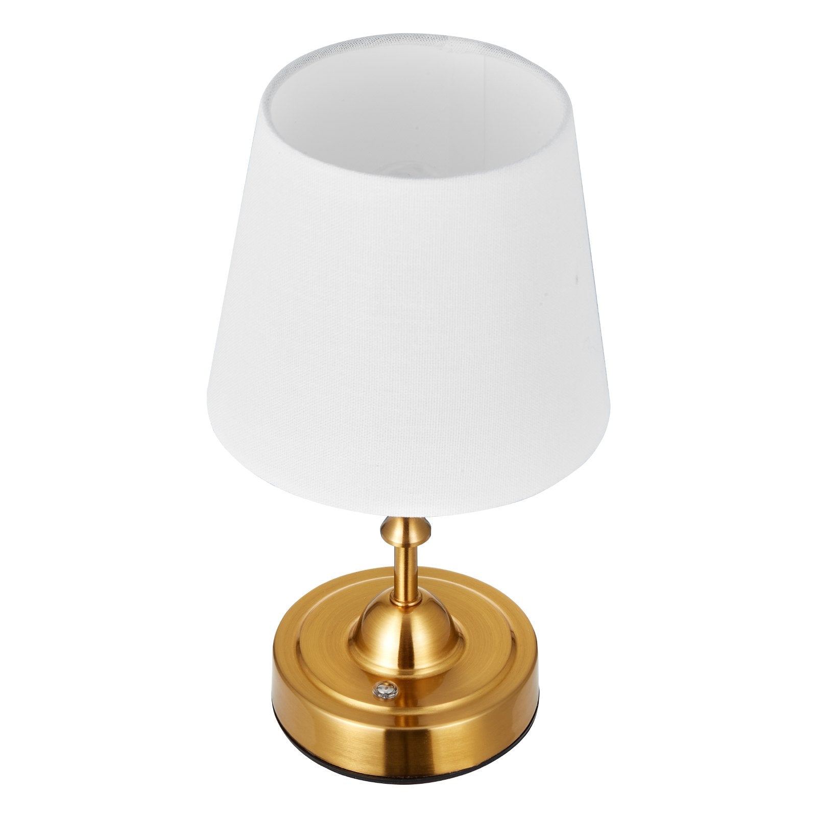 Gold Cordless Table Lamp with Rechargeable 5200mAh Battery, 3-Level Brightness, Fabric Shade, 2700-3000K for Home & Restaurant Decor