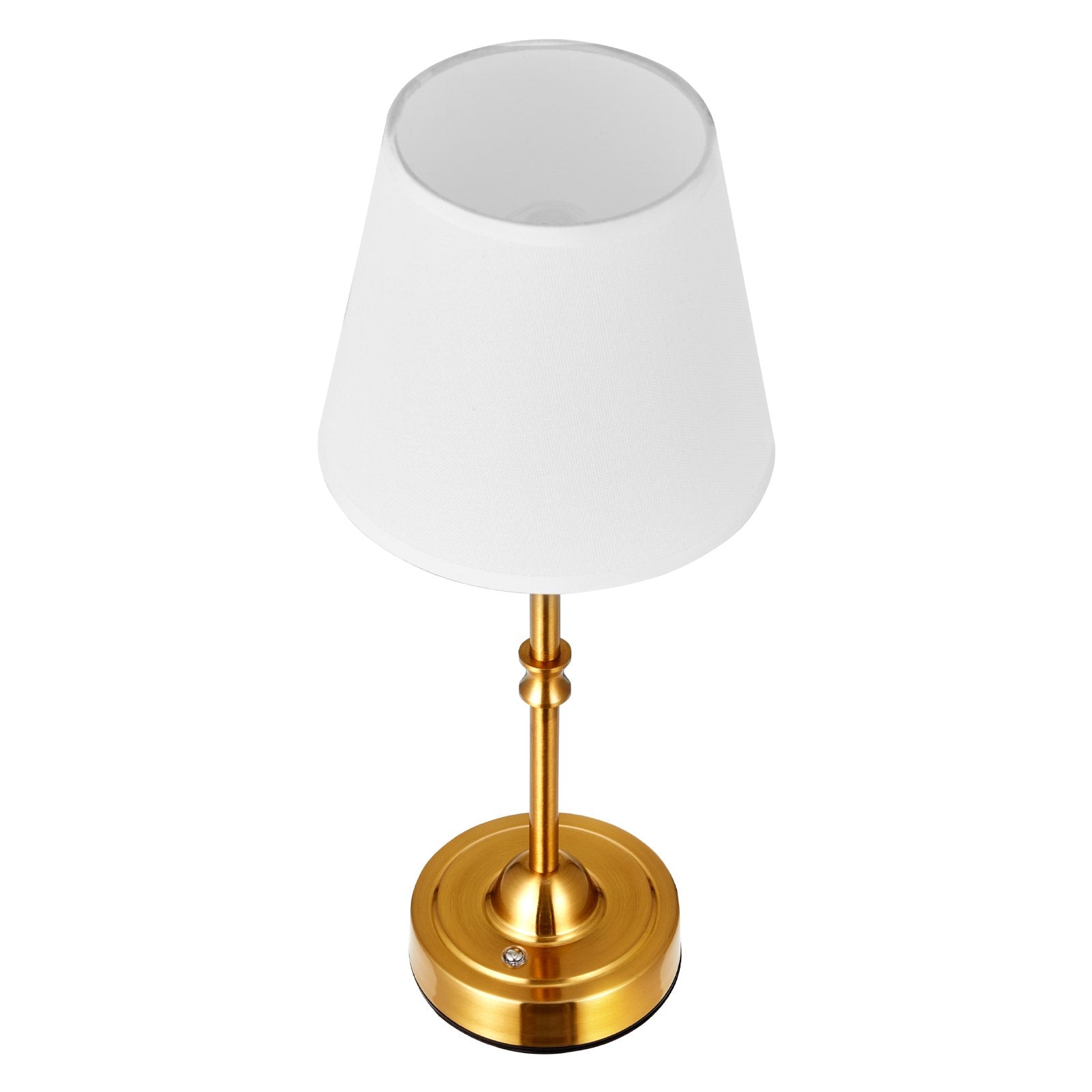 Gold Cordless Table Lamp with 5200mAh Rechargeable Battery, 3-Level Brightness, Fabric Shade for Bedroom, Bar, Restaurant Lighting