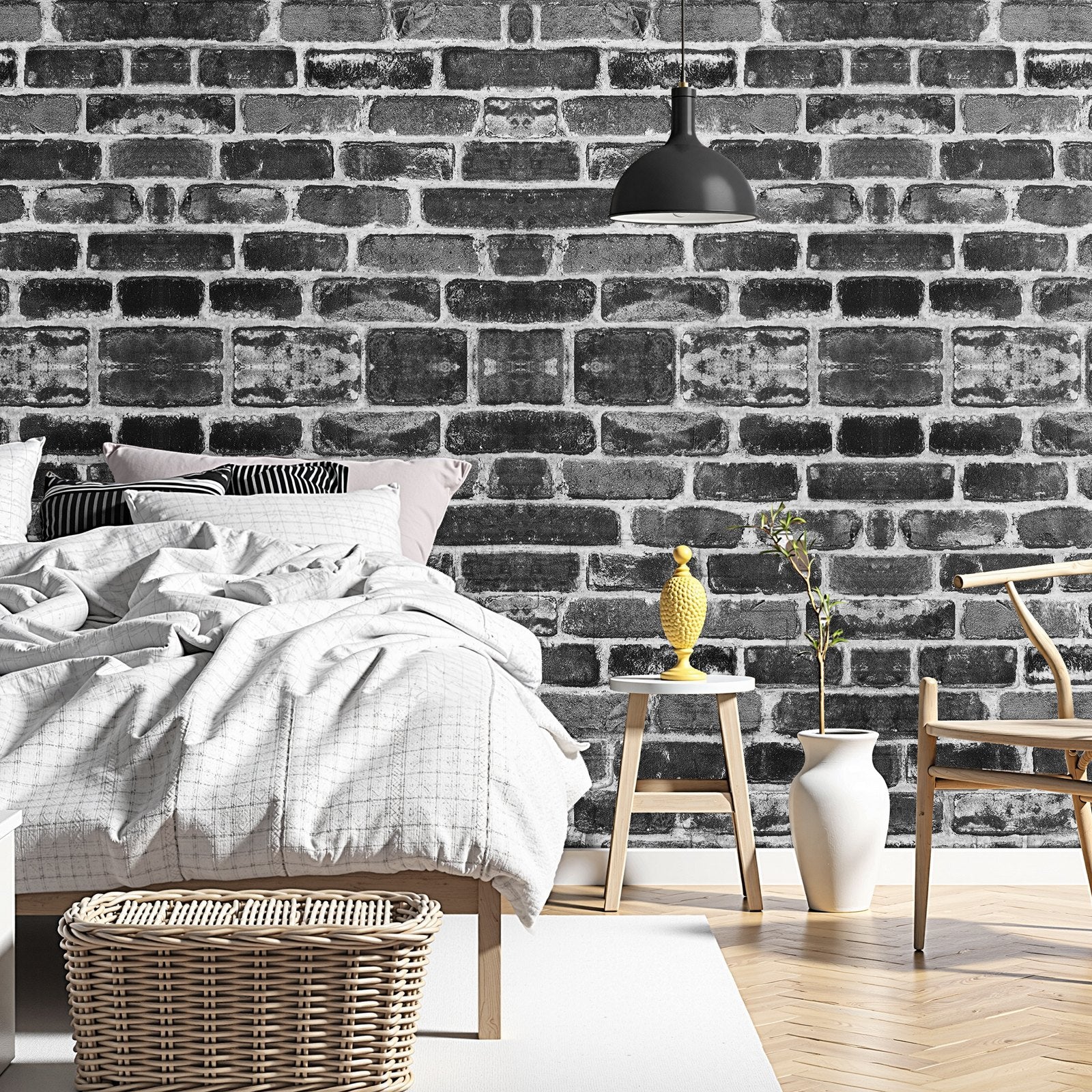 Gray Brick Peel and Stick Wallpaper - Waterproof, Self-Adhesive Vinyl for Easy Wall Decor in Bedroom, Kitchen, Bathroom, Office, Desk Surfaces