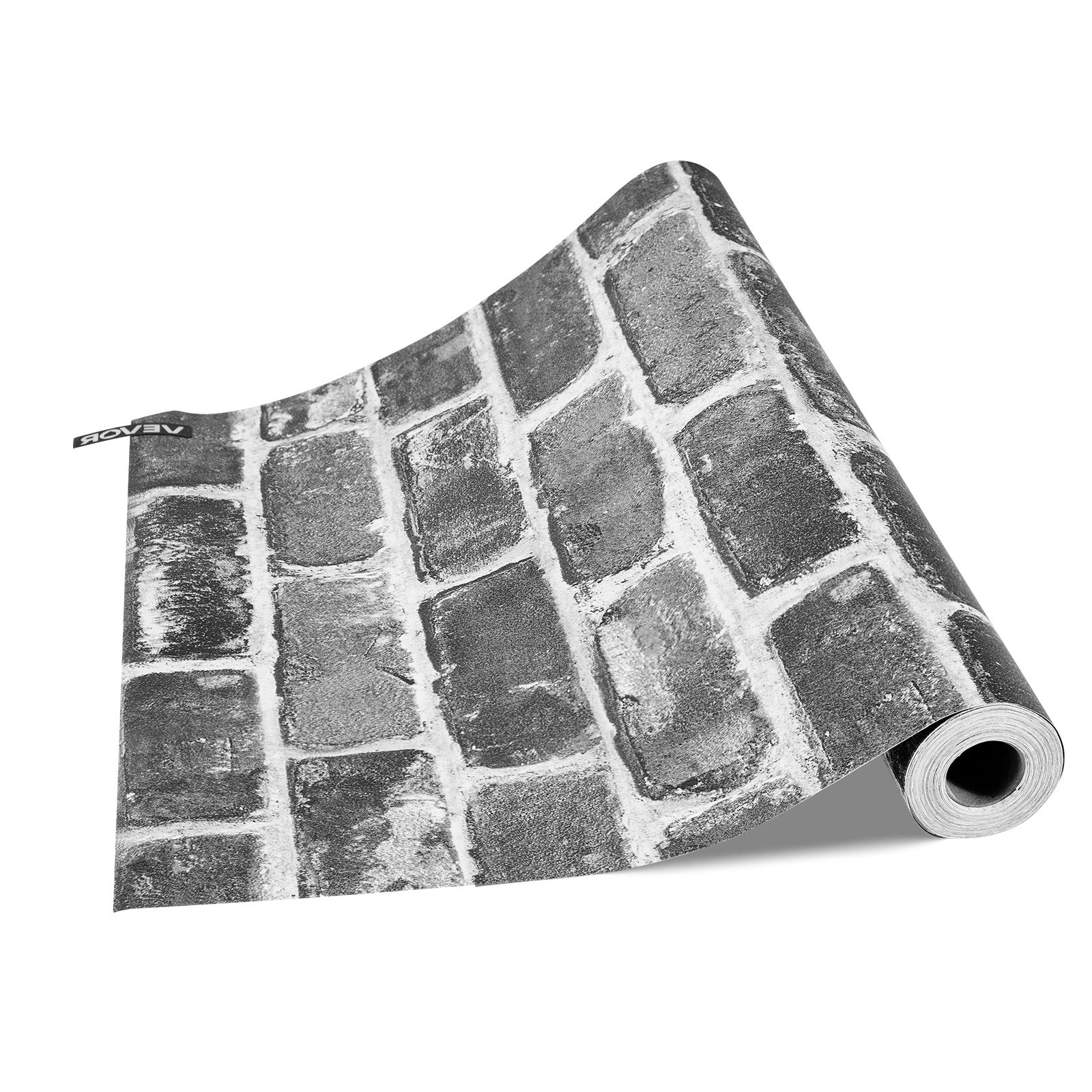 Gray Brick Peel and Stick Wallpaper - Waterproof, Self-Adhesive Vinyl for Easy Wall Decor in Bedroom, Kitchen, Bathroom, Office, Desk Surfaces