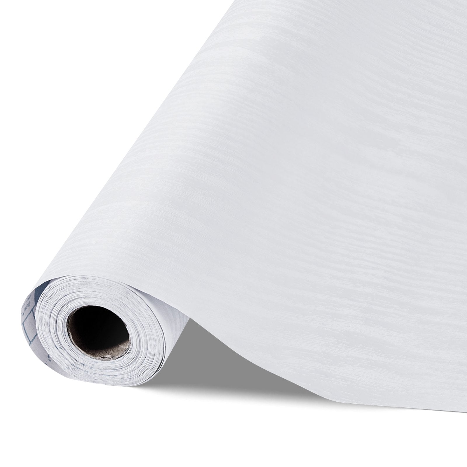 Self-Adhesive White Wood Grain Vinyl Wallpaper Roll, Waterproof & Easy-Clean for Bedroom, Kitchen, Bathroom, Desk, Office Decor