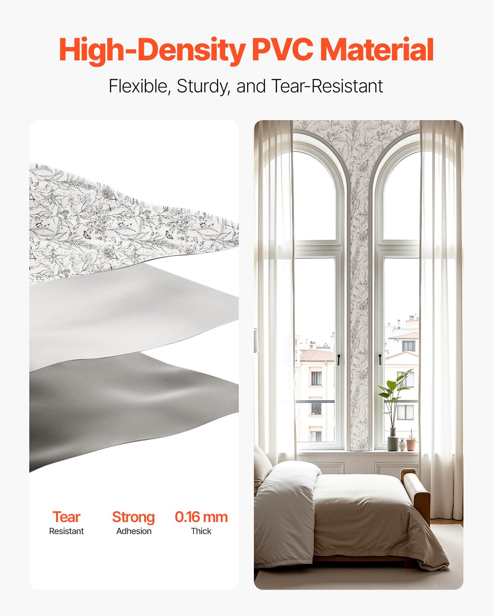 Transform Your Space with Versatile Peel and Stick Wallpaper: White Line Art Botanical Floral Vinyl for Bedrooms, Kitchens, and Bathrooms - Waterproof, Self-Adhesive, and Easy to Clean Decorative Roll