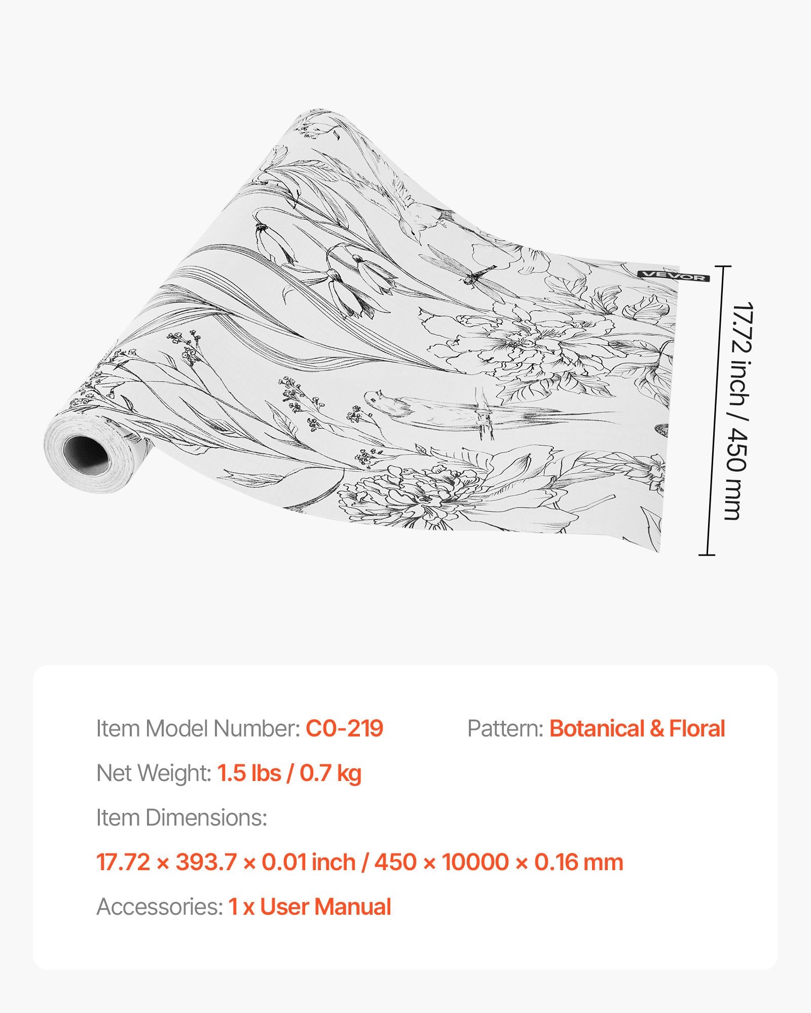Transform Your Space with Versatile Peel and Stick Wallpaper: White Line Art Botanical Floral Vinyl for Bedrooms, Kitchens, and Bathrooms - Waterproof, Self-Adhesive, and Easy to Clean Decorative Roll