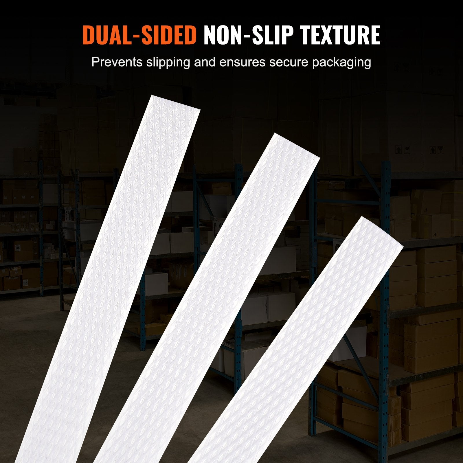 Heavy-Duty Polypropylene Strapping Roll: 9900' x 1/2" x 0.03" - 243 lbs Break Strength, Durable White Packing Band for Pallets & Storage
