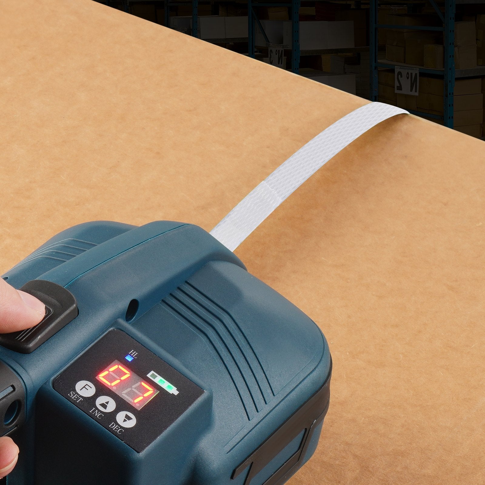 Heavy-Duty Polypropylene Strapping Roll: 9900' x 1/2" x 0.03" - 243 lbs Break Strength, Durable White Packing Band for Pallets & Storage
