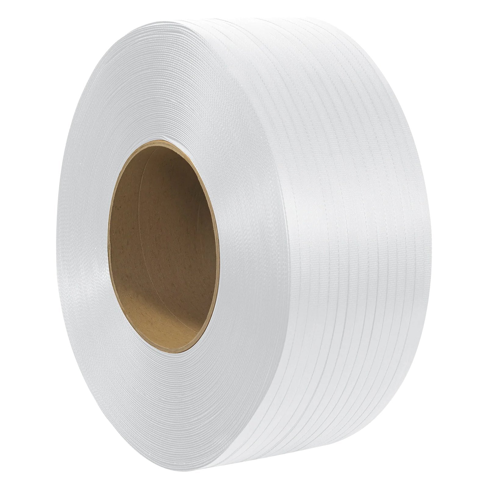 Heavy-Duty Polypropylene Strapping Roll: 9900' x 1/2" x 0.03" - 243 lbs Break Strength, Durable White Packing Band for Pallets & Storage