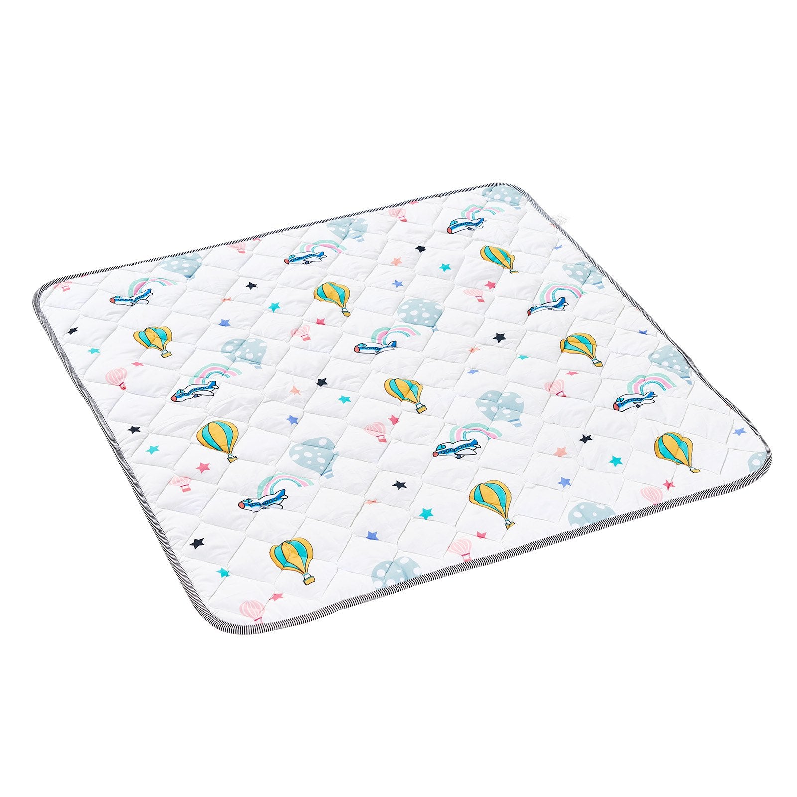 Spacious 50"x50" Non-Slip Baby Play Mat - Soft, Foldable, Waterproof Floor Mat for Tummy Time, Infants & Toddlers, Machine Washable, All Seasons Use