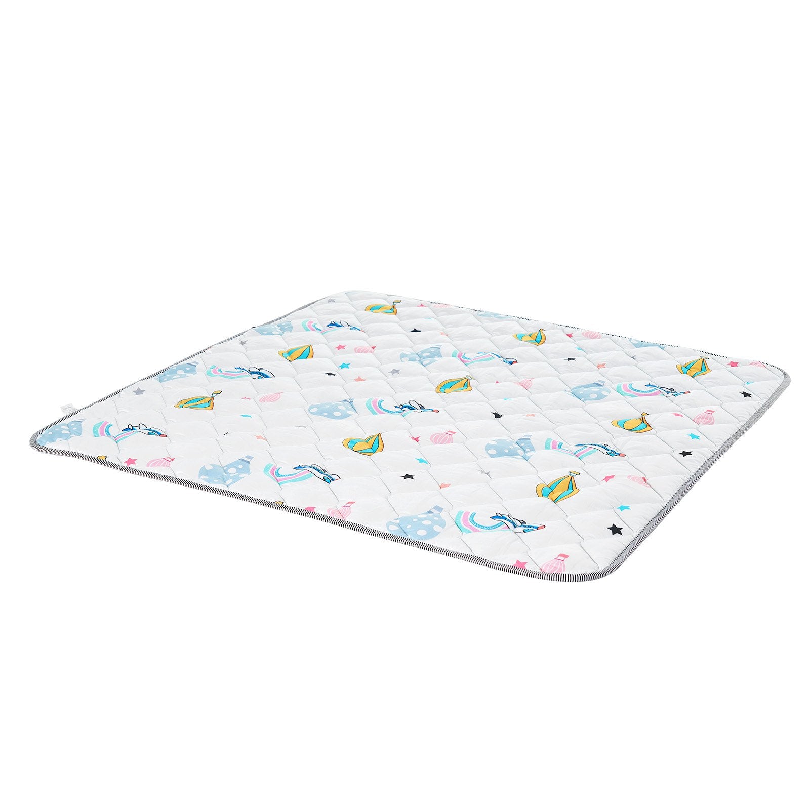 Spacious 50"x50" Non-Slip Baby Play Mat - Soft, Foldable, Waterproof Floor Mat for Tummy Time, Infants & Toddlers, Machine Washable, All Seasons Use