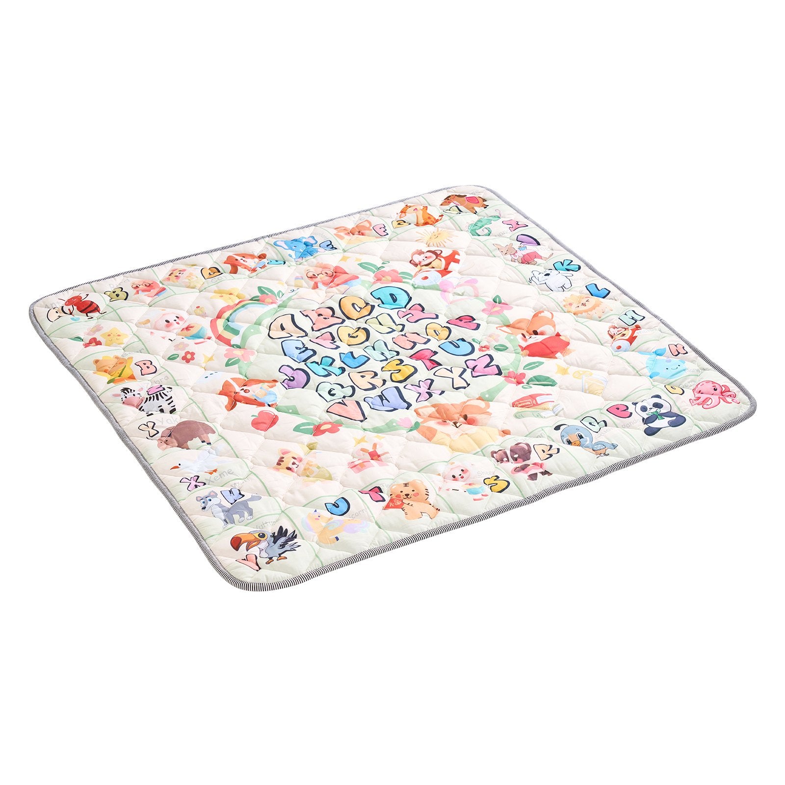 Deluxe Baby Play Mat 50"x50" - Thick, Soft, Non-Slip & Waterproof Crawling Mat for Babies, Toddlers, Infants - Foldable, Rollable, Machine Washable Activity Floor Mat for All Seasons