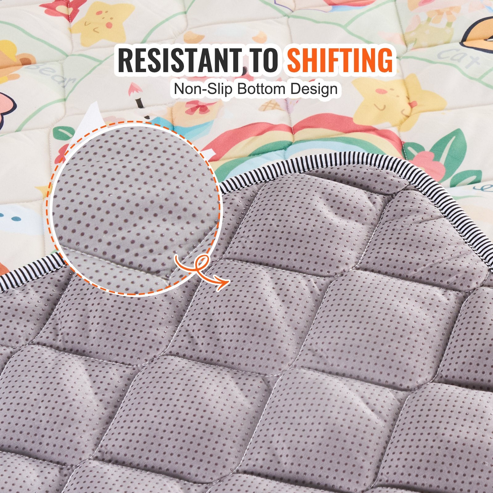 Extra Large Baby Play Mat 71"x79", Non-Slip, Thick, Soft, Foldable, Waterproof, Perfect for Crawling, Infants, Toddlers, Machine Washable Floor Mat