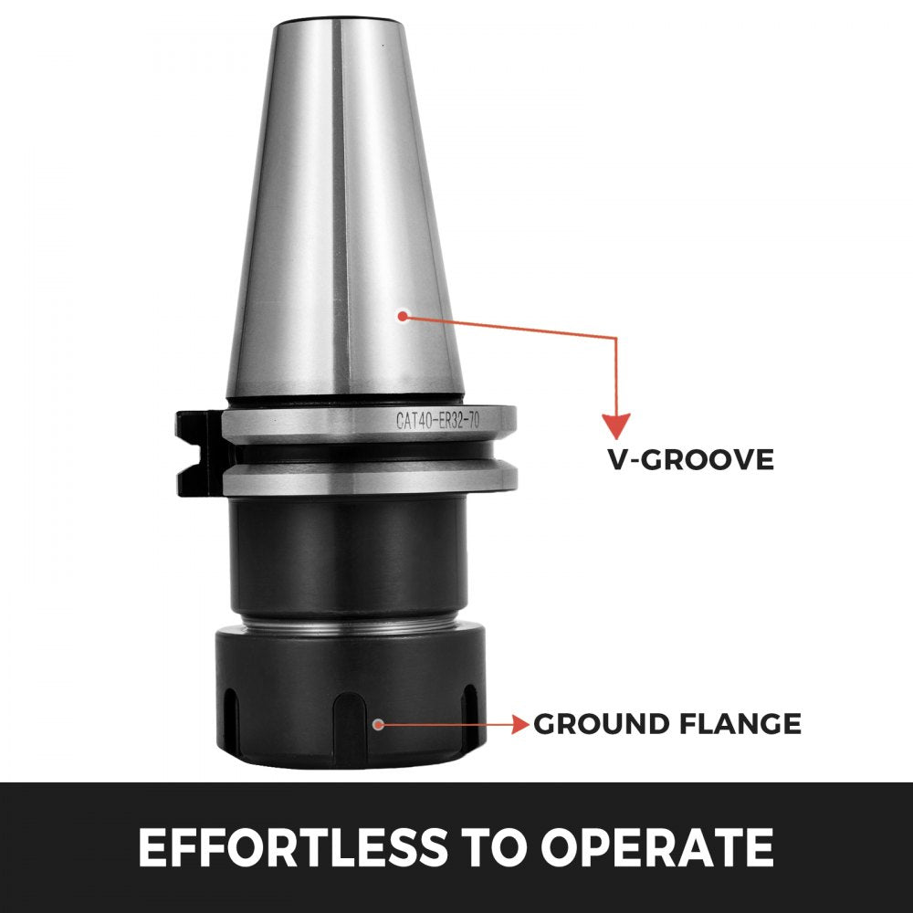 Set of 5 Precision ER32 Collet Chucks for CAT40 End Mill Holders