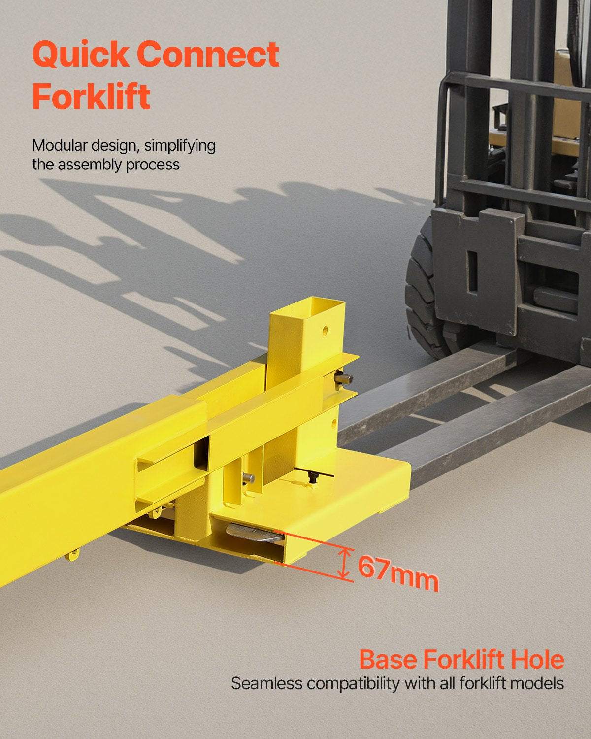 Heavy-Duty Forklift Jib Boom Crane - 6000lbs Capacity, Manual Telescoping Boom Extends 56.1", Mobile Crane Attachment with 2 Hooks, Adjustable for Warehouses and Factories