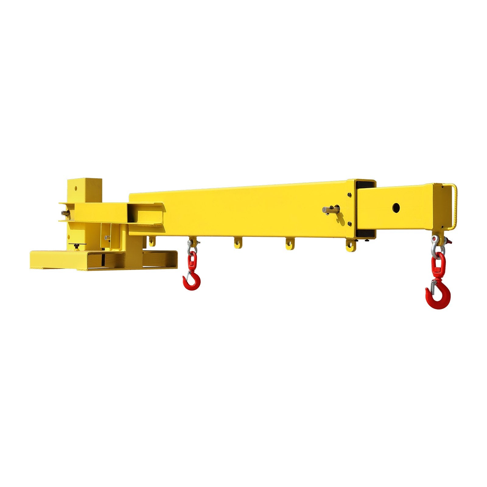 Heavy-Duty Forklift Jib Boom Crane - 6000lbs Capacity, Manual Telescoping Boom Extends 56.1", Mobile Crane Attachment with 2 Hooks, Adjustable for Warehouses and Factories