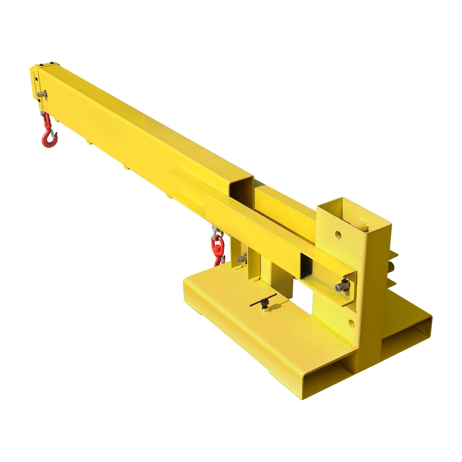 Heavy-Duty Forklift Jib Boom Crane - 6000lbs Capacity, Manual Telescoping Boom Extends 56.1", Mobile Crane Attachment with 2 Hooks, Adjustable for Warehouses and Factories
