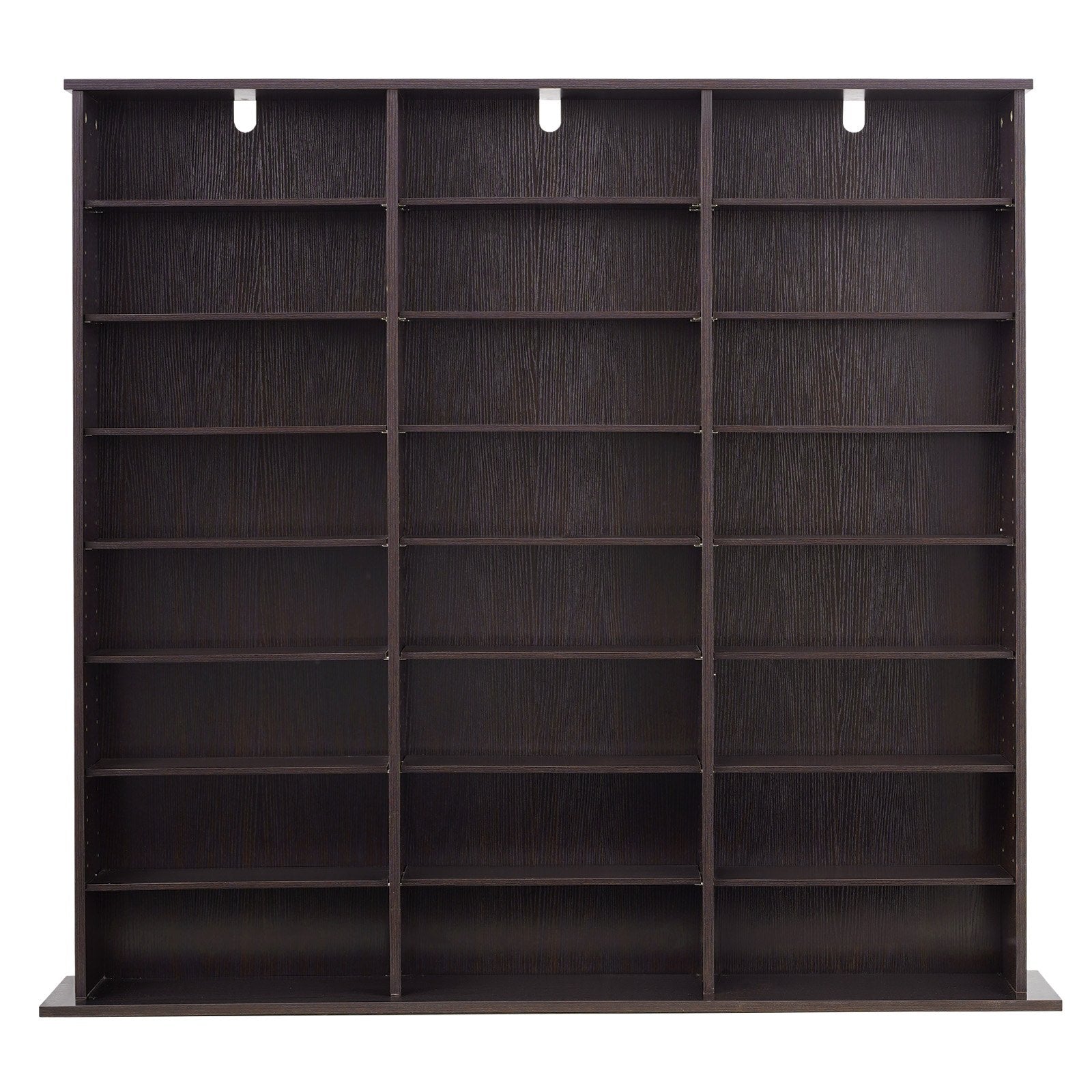 8-Tier Multimedia Storage Cabinet for CDs, DVDs, Books & Games – Versatile Organizer for Living Room, Home Office, Recording Studio, Brown