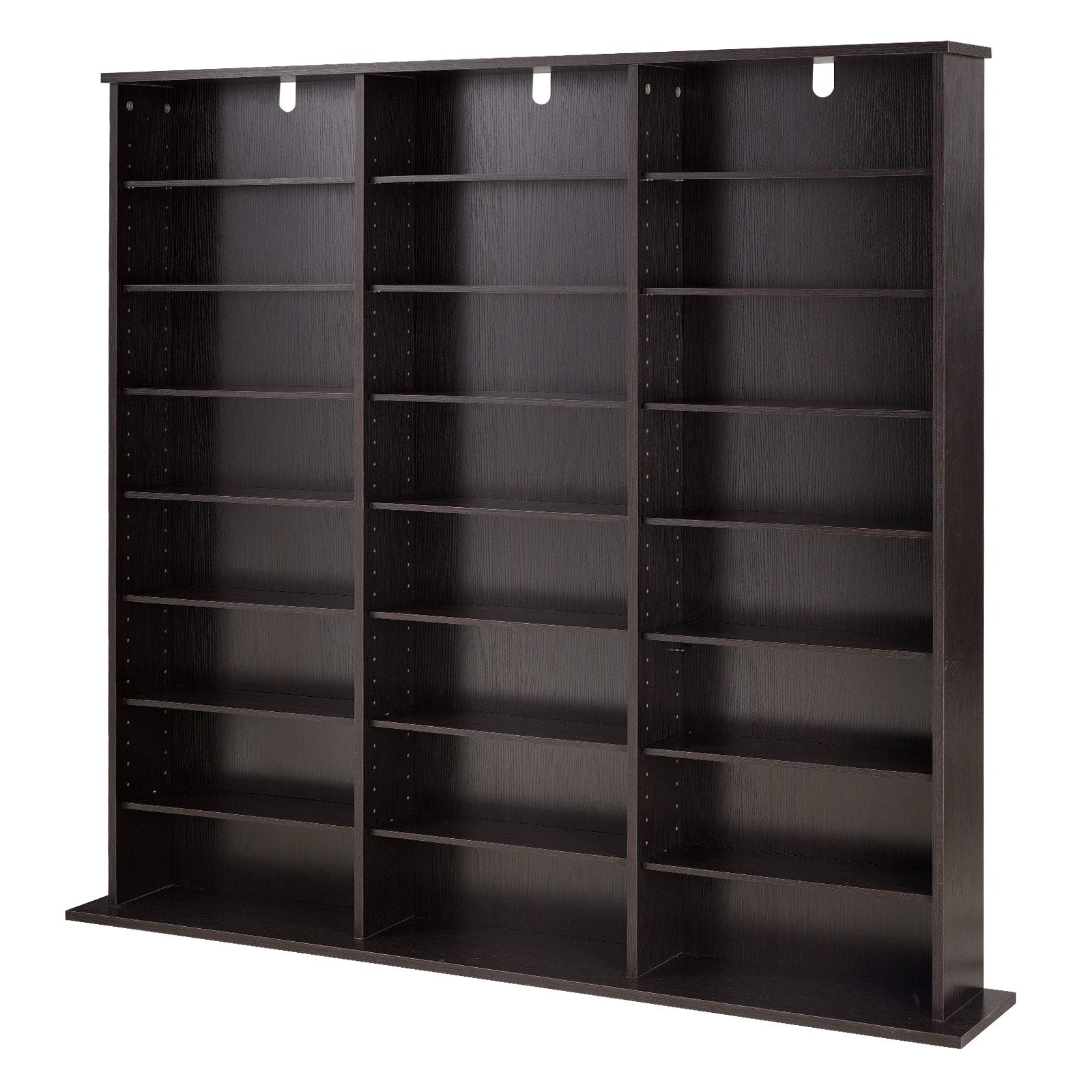 8-Tier Multimedia Storage Cabinet for CDs, DVDs, Books & Games – Versatile Organizer for Living Room, Home Office, Recording Studio, Brown