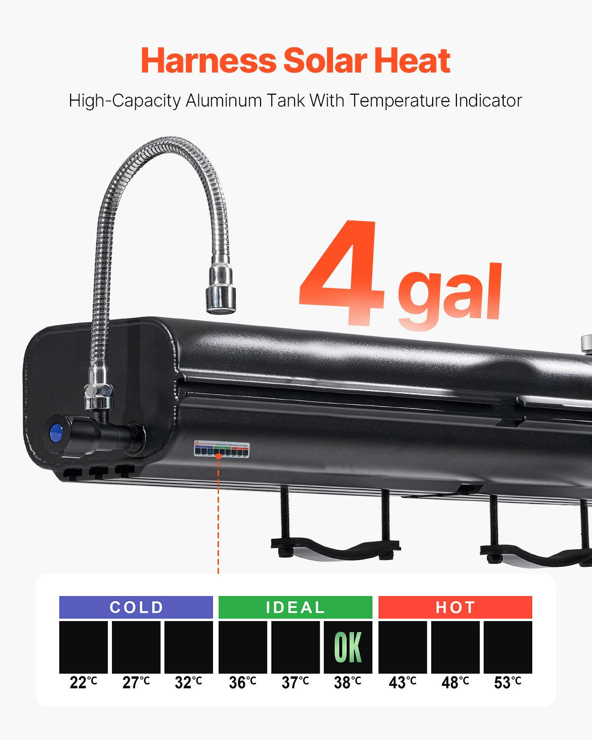 High-Capacity 4-Gallon Roof Rack Water Tank with Multi-Dispensing System, Aluminum Build, Splash-Guard Panels, T-slot, and Pressurization Port for Outdoor Adventures