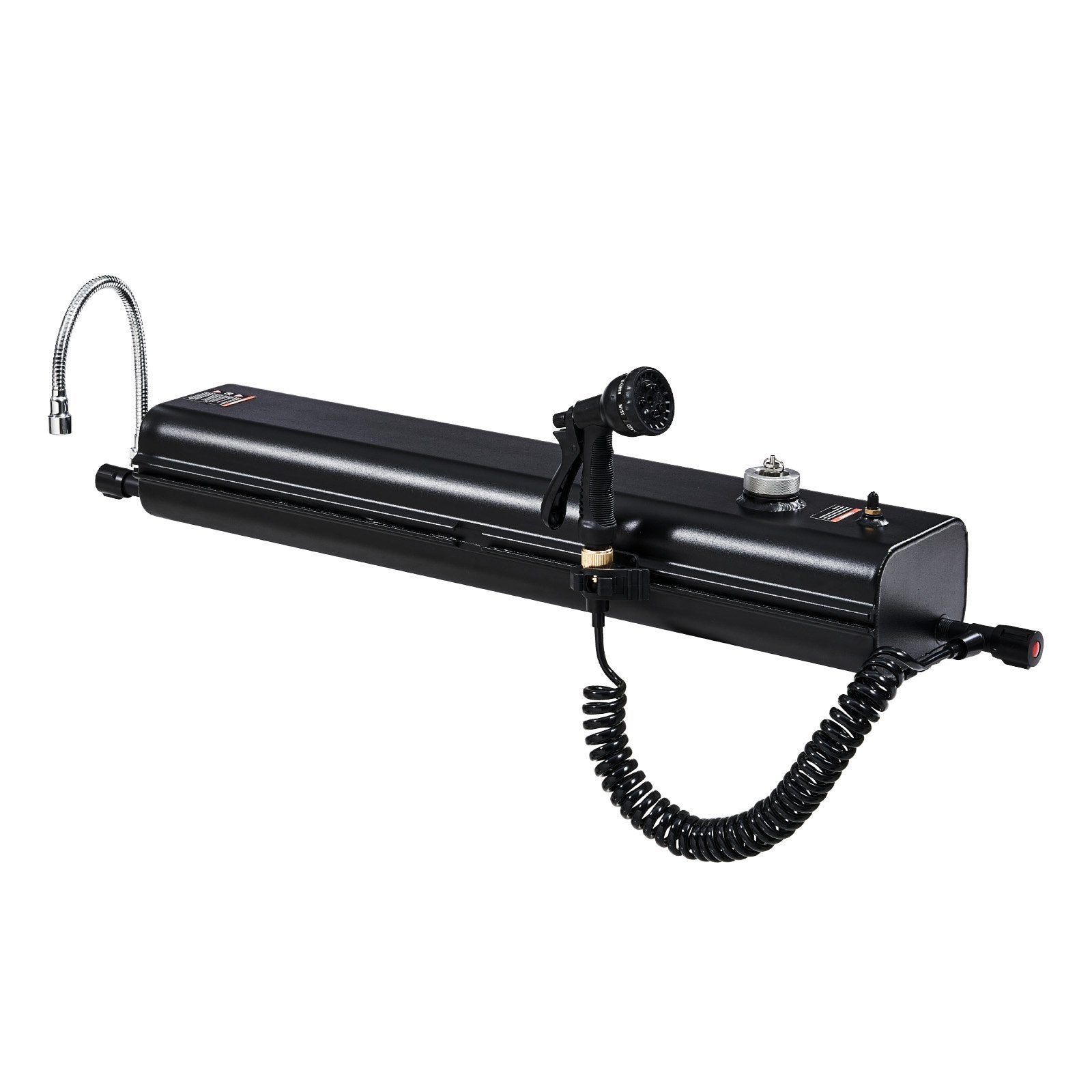 High-Capacity 4-Gallon Roof Rack Water Tank with Multi-Dispensing System, Aluminum Build, Splash-Guard Panels, T-slot, and Pressurization Port for Outdoor Adventures