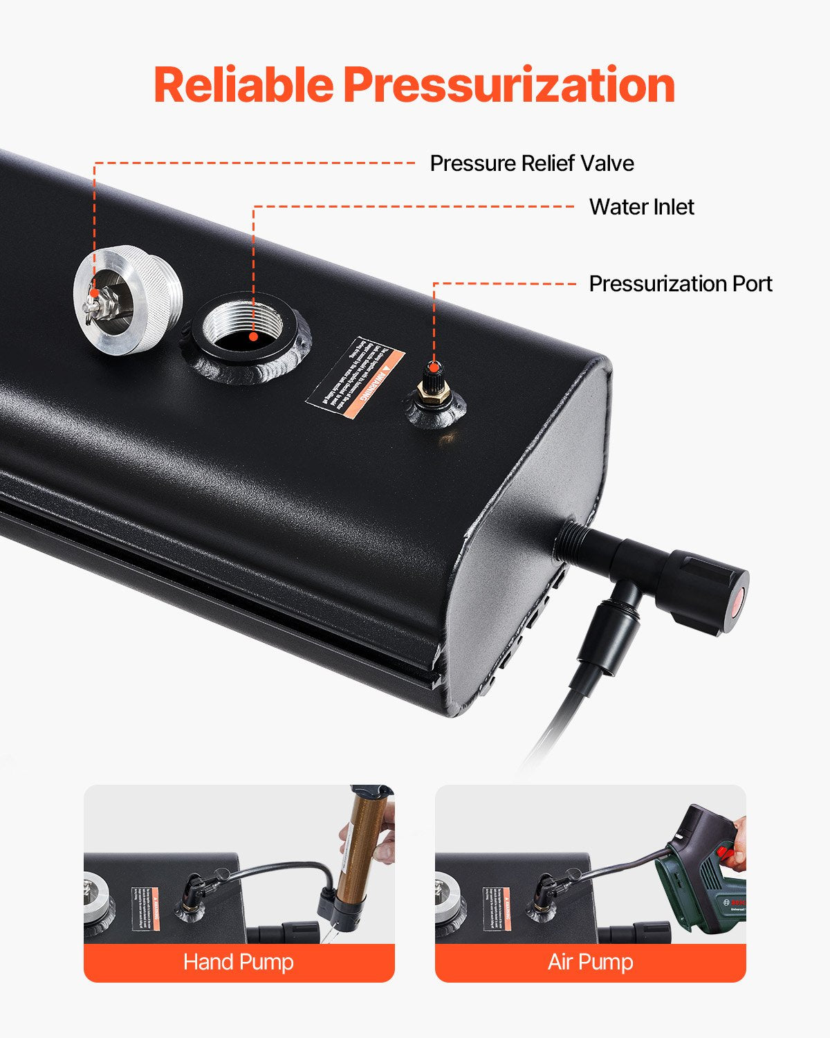 High-Capacity 8 Gallon Roof Rack Water Tank with Multi-Dispensing System, Splash-Guard Panels, T-slot, and Pressurization Port for Outdoor Adventures, Trunks, Roll Bars, and Crossbars